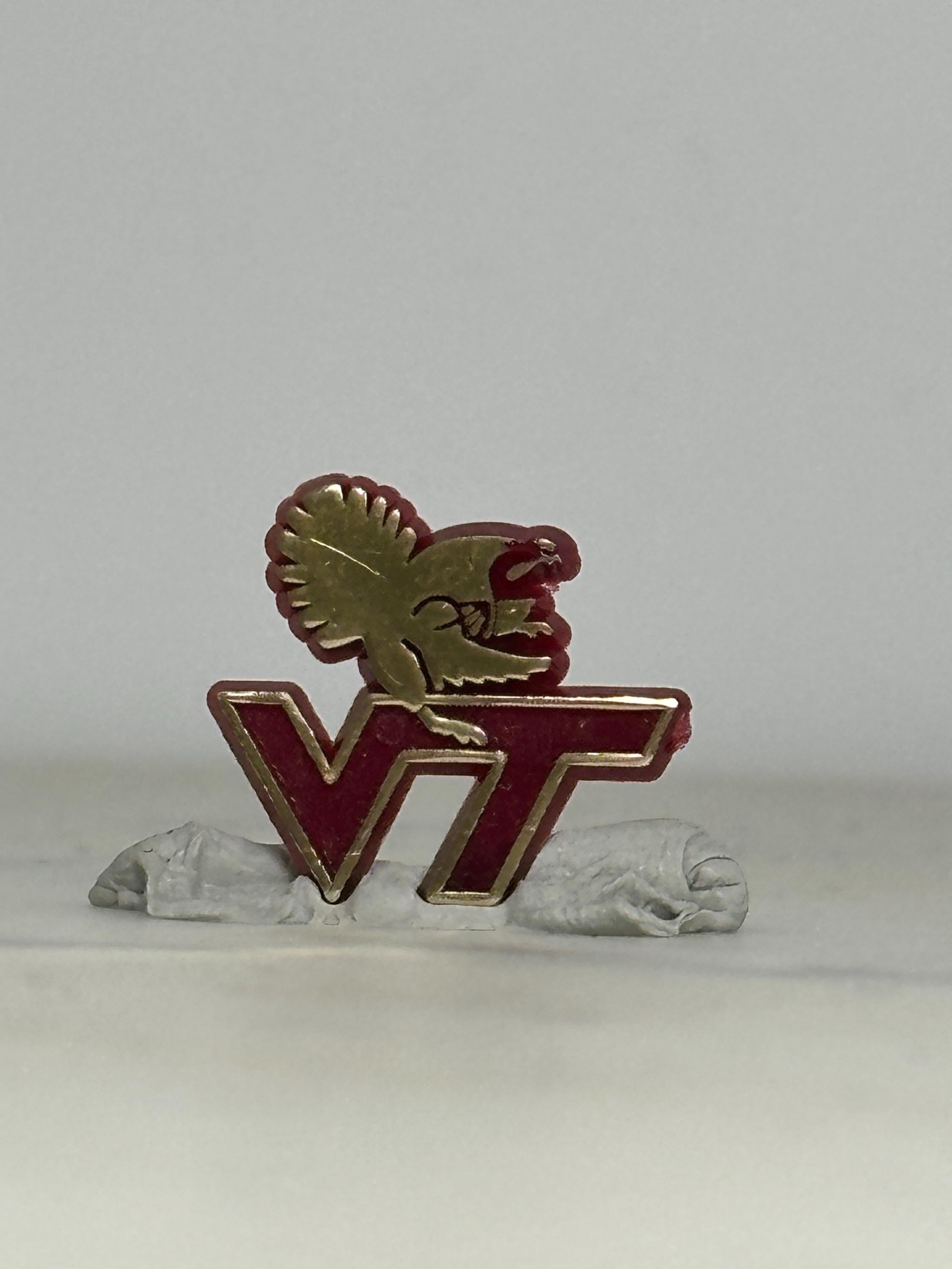 Virginia Tech Hokie Bird Pin: Maroon & Gold Enamel - Collegiate Spirit Accessory