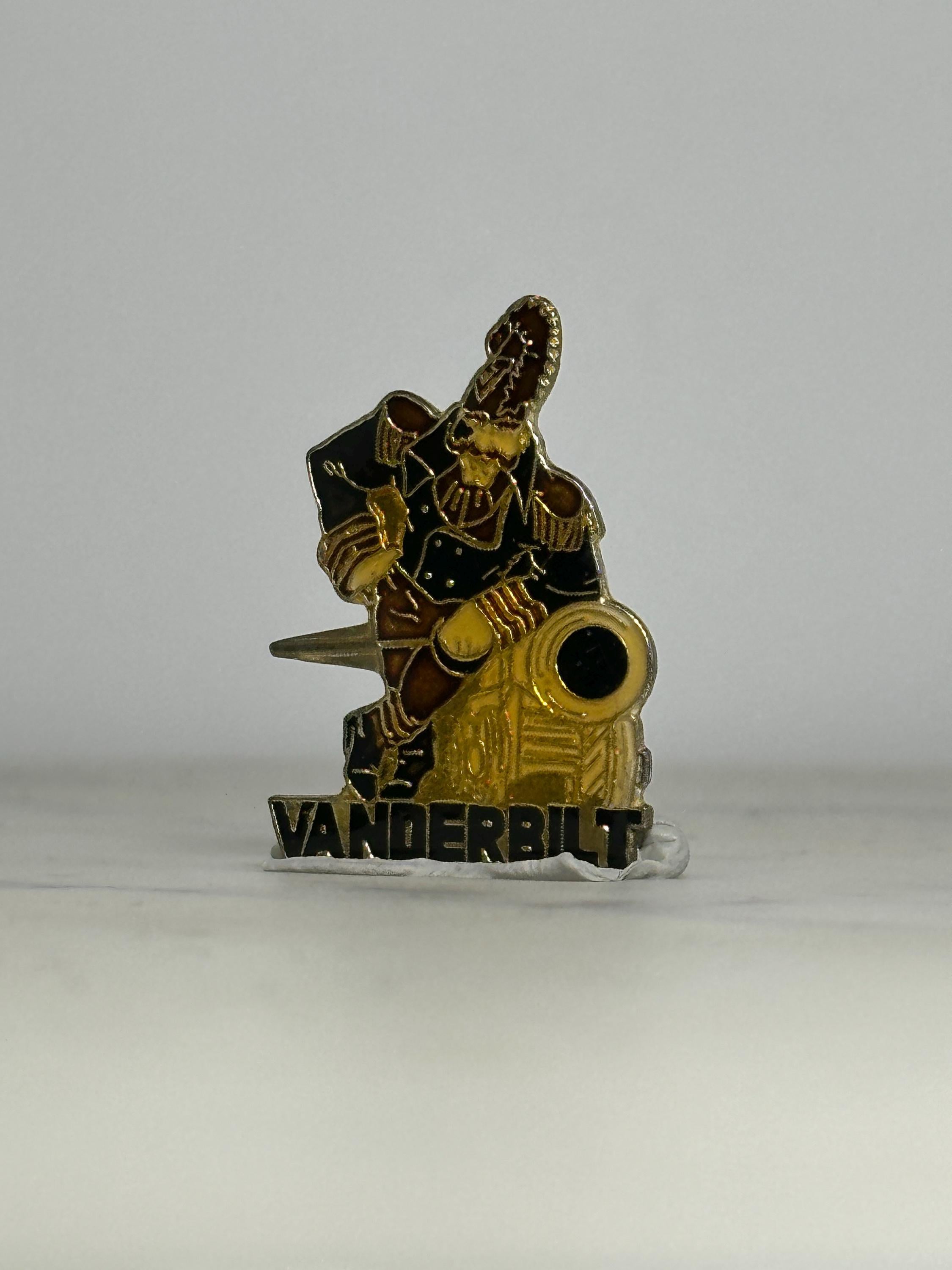 Vanderbilt Commodore Enamel Pin: Gold & Black Finish - College Mascot Accessory