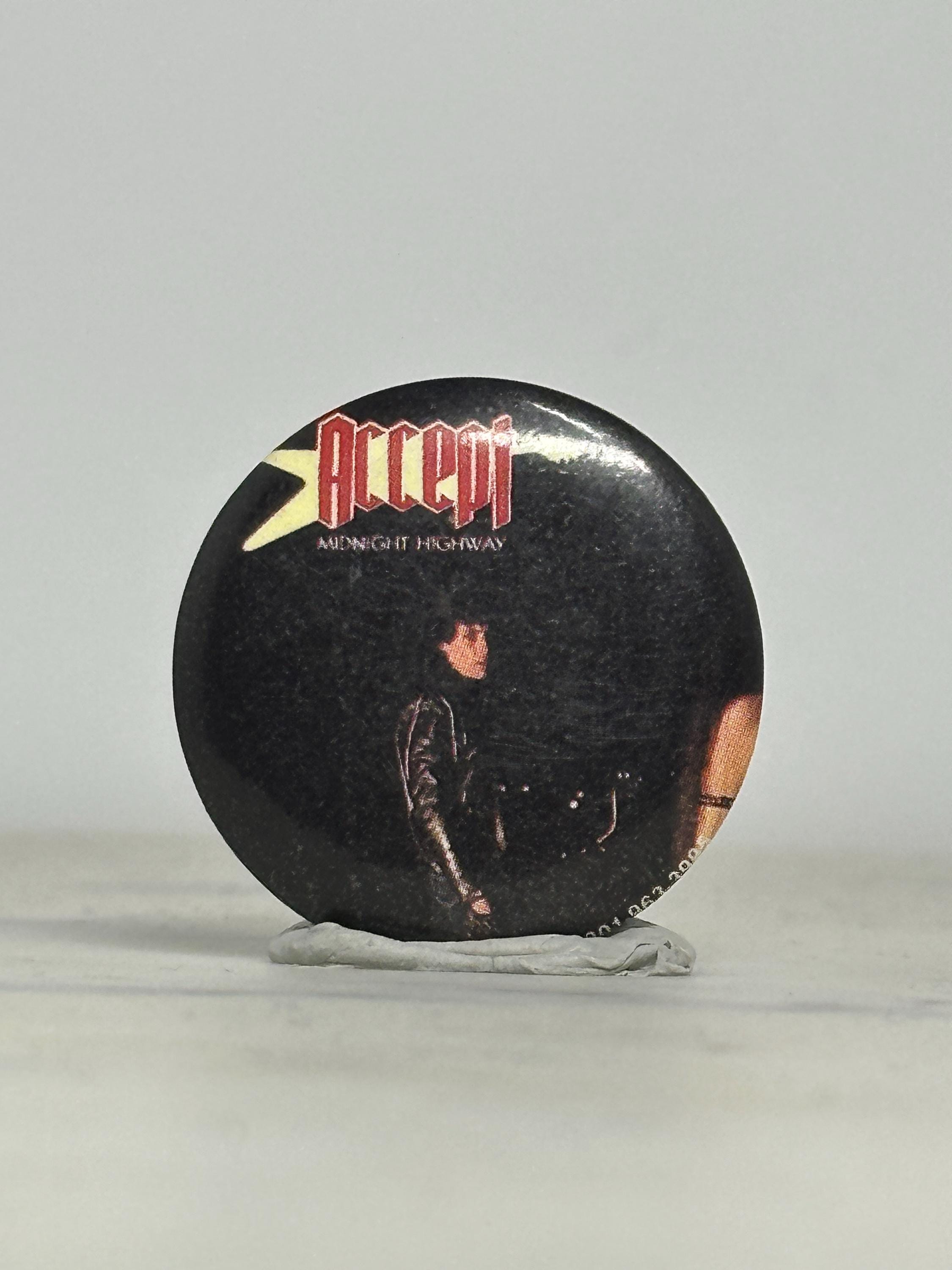 Accept Band Pin: Black Glossy - 1980s Heavy Metal Accessory