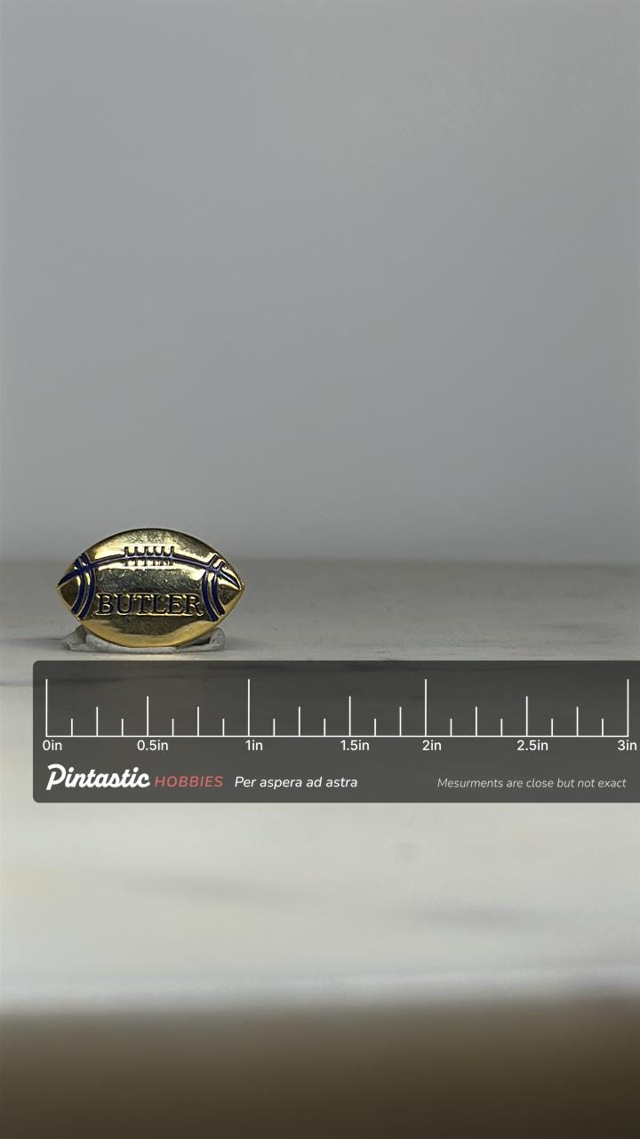 Butler Football Enamel Pin: Gold & Blue Finish - Vintage Sports Accessory