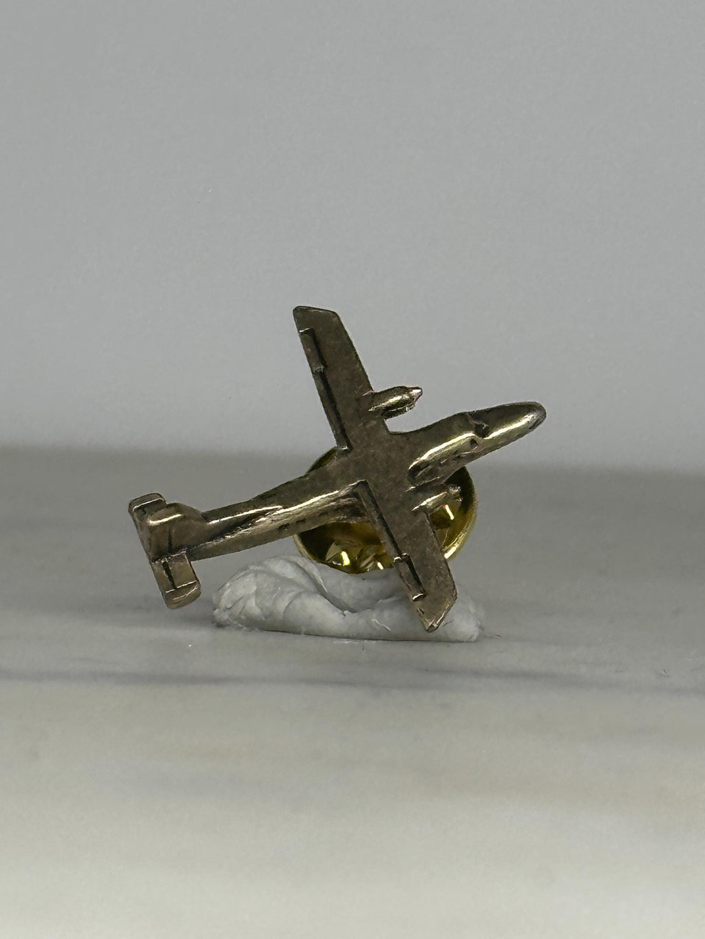Airplane Lapel Pin: Matte Gold Tone - Aviation Collectible Accessory