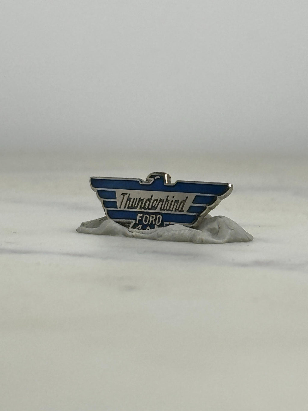 Ford Thunderbird Enamel Pin: Blue & Silver - Vintage Car Accessory