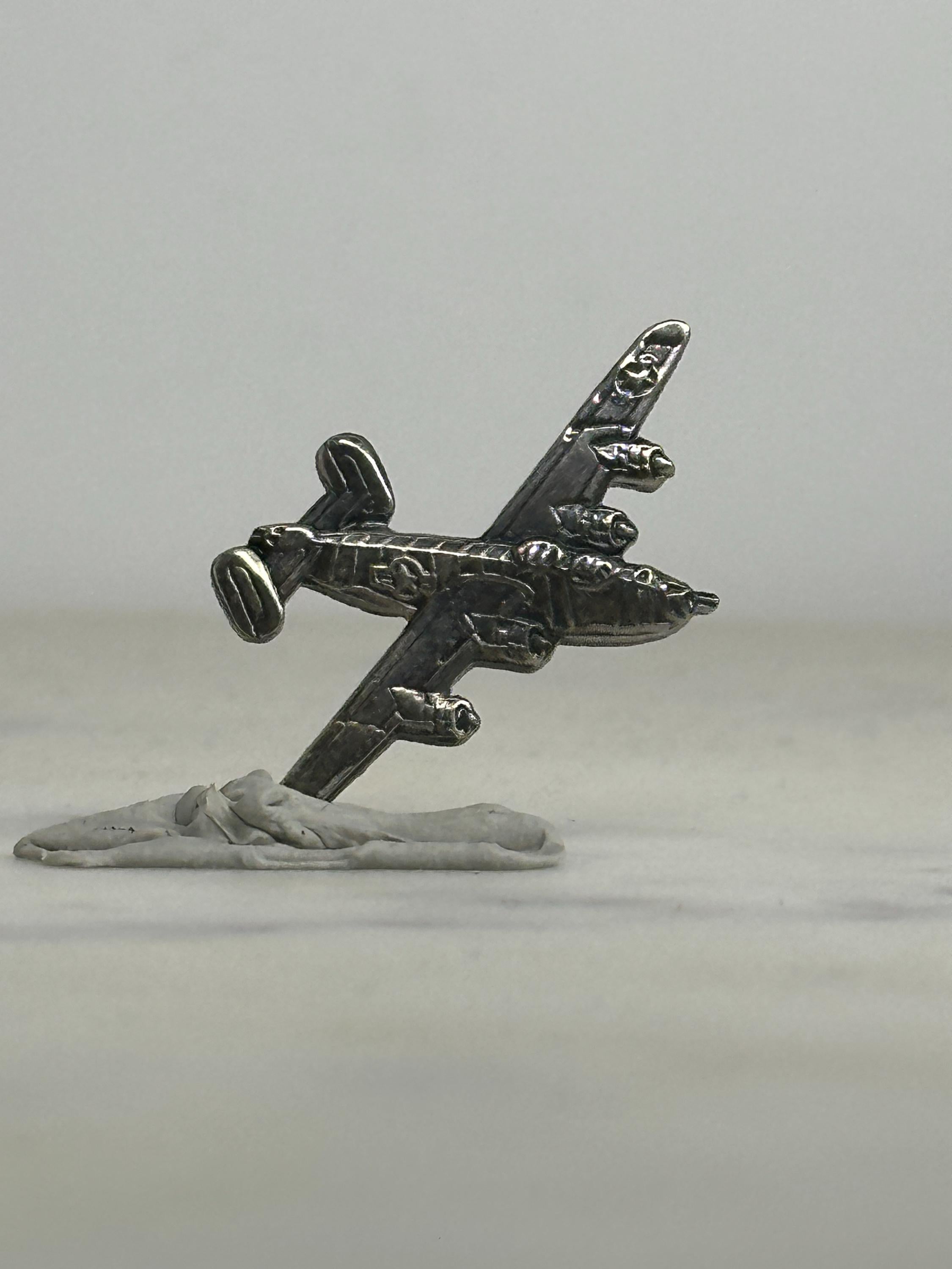 B-17 Flying Fortress Bomber Pin: Silver Metal WWII Airplane – Vintage Military Aviation Collectible