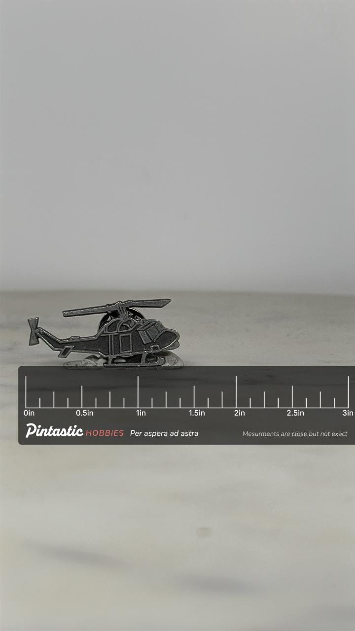 Bell UH-1 “Huey” Helicopter Pin – Vintage Vietnam War Era Military Lapel