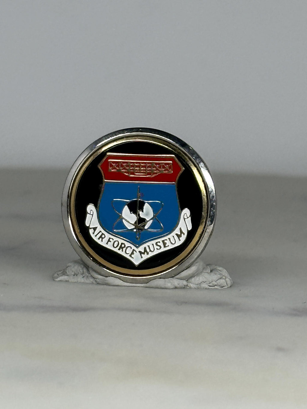 Air Force Museum Enamel Pin: Black/Blue Shield - Military History Accessory
