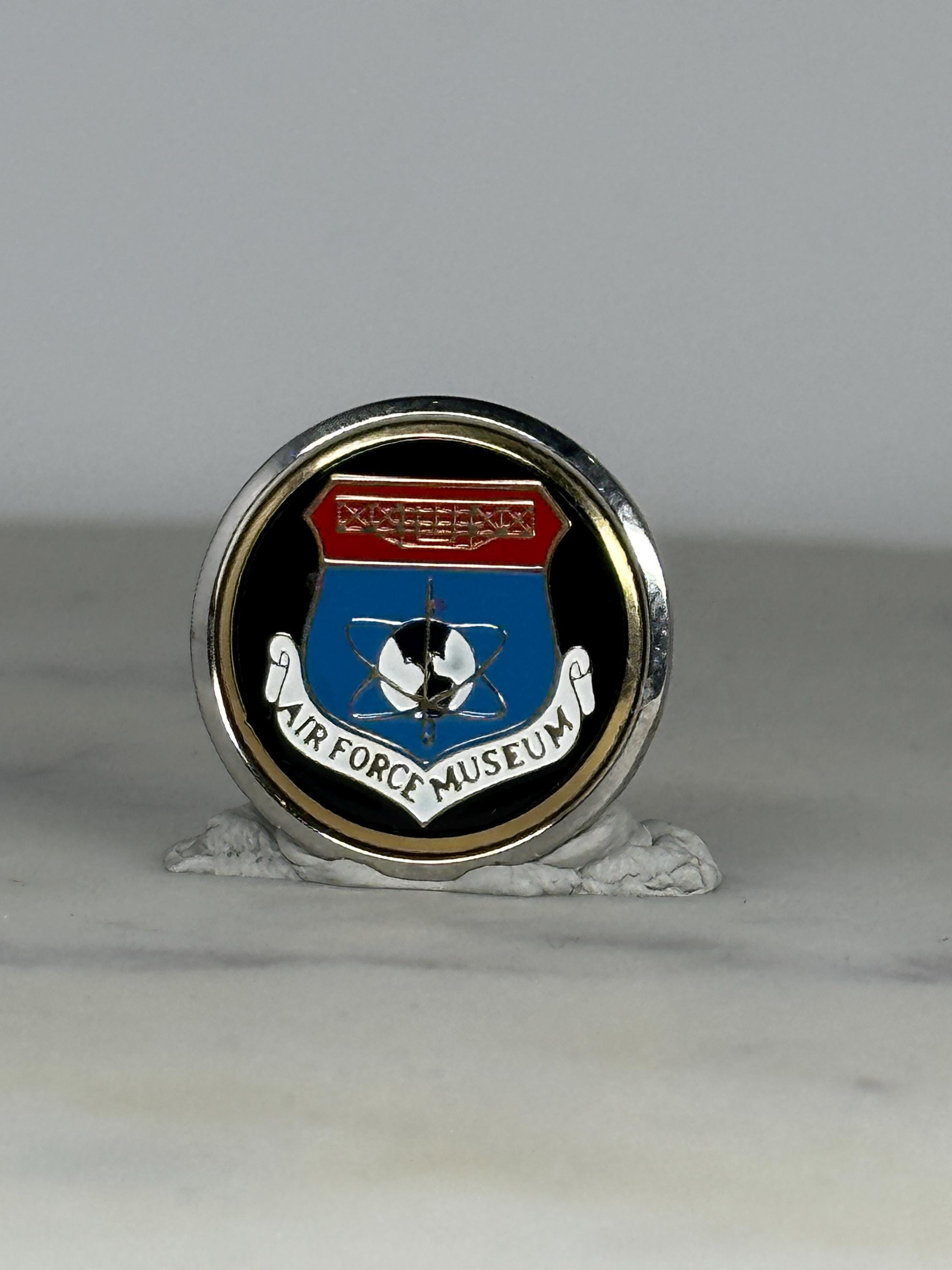 Air Force Museum Enamel Pin: Black/Blue Shield - Military History Accessory