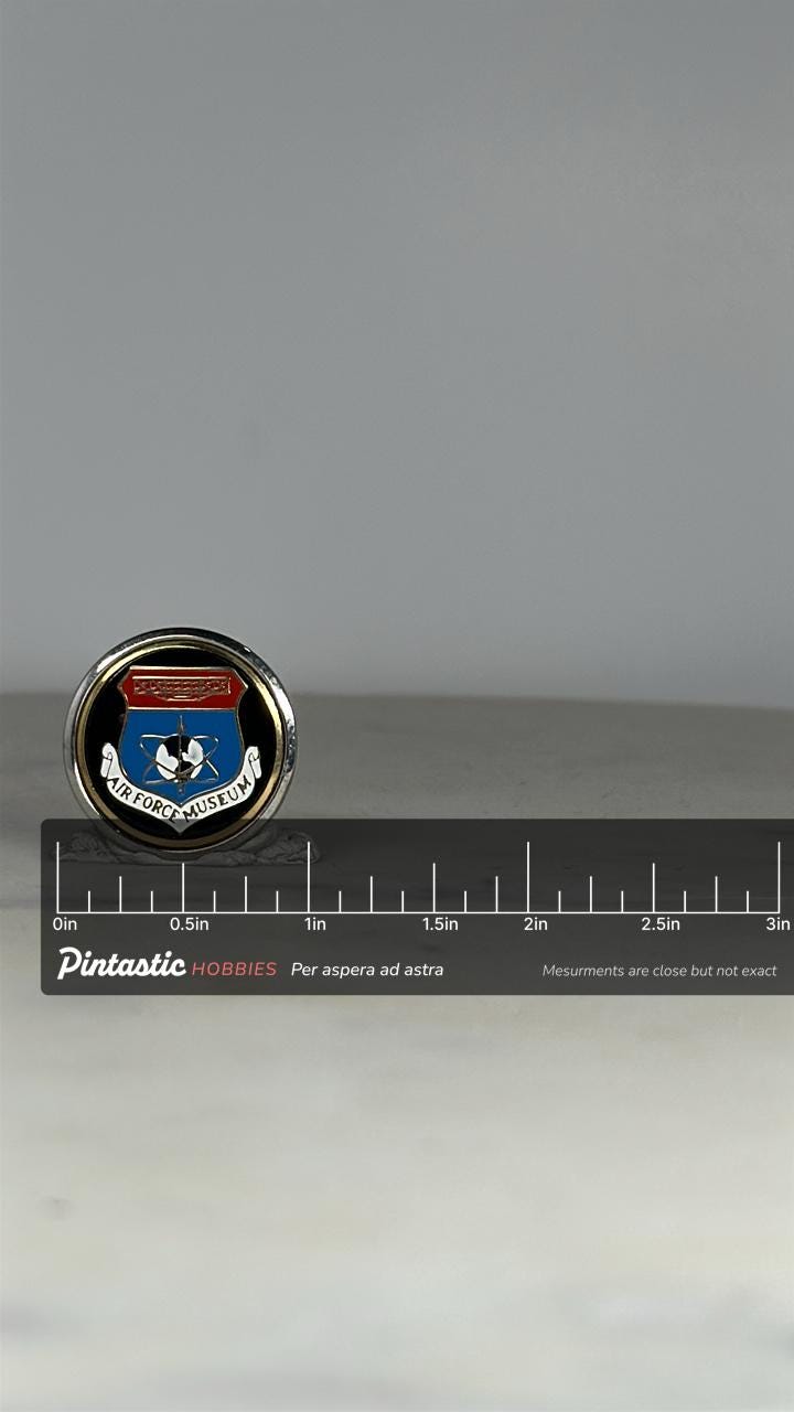Air Force Museum Enamel Pin: Black/Blue Shield - Military History Accessory