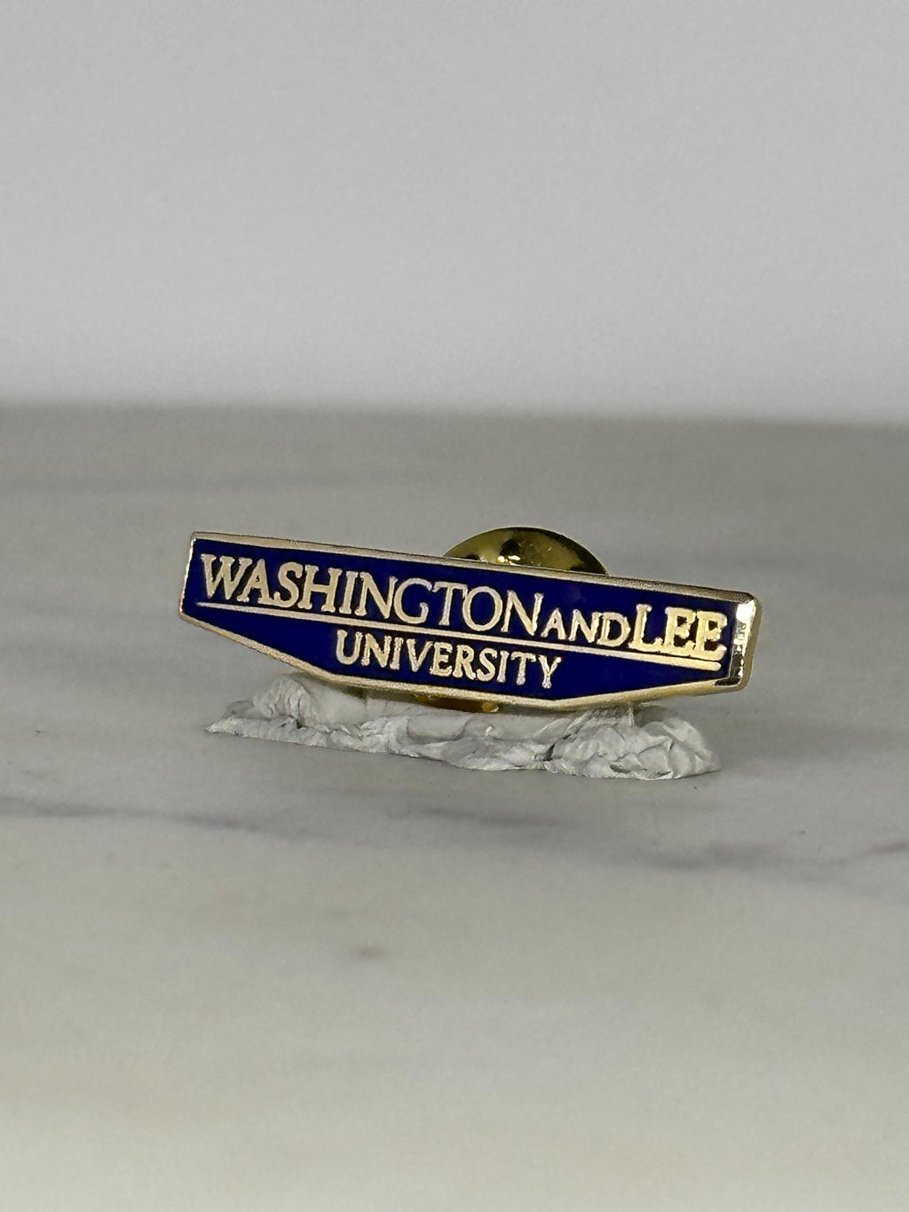 Washington and Lee University Pin: Gold and Blue Enamel - Vintage School Accessory