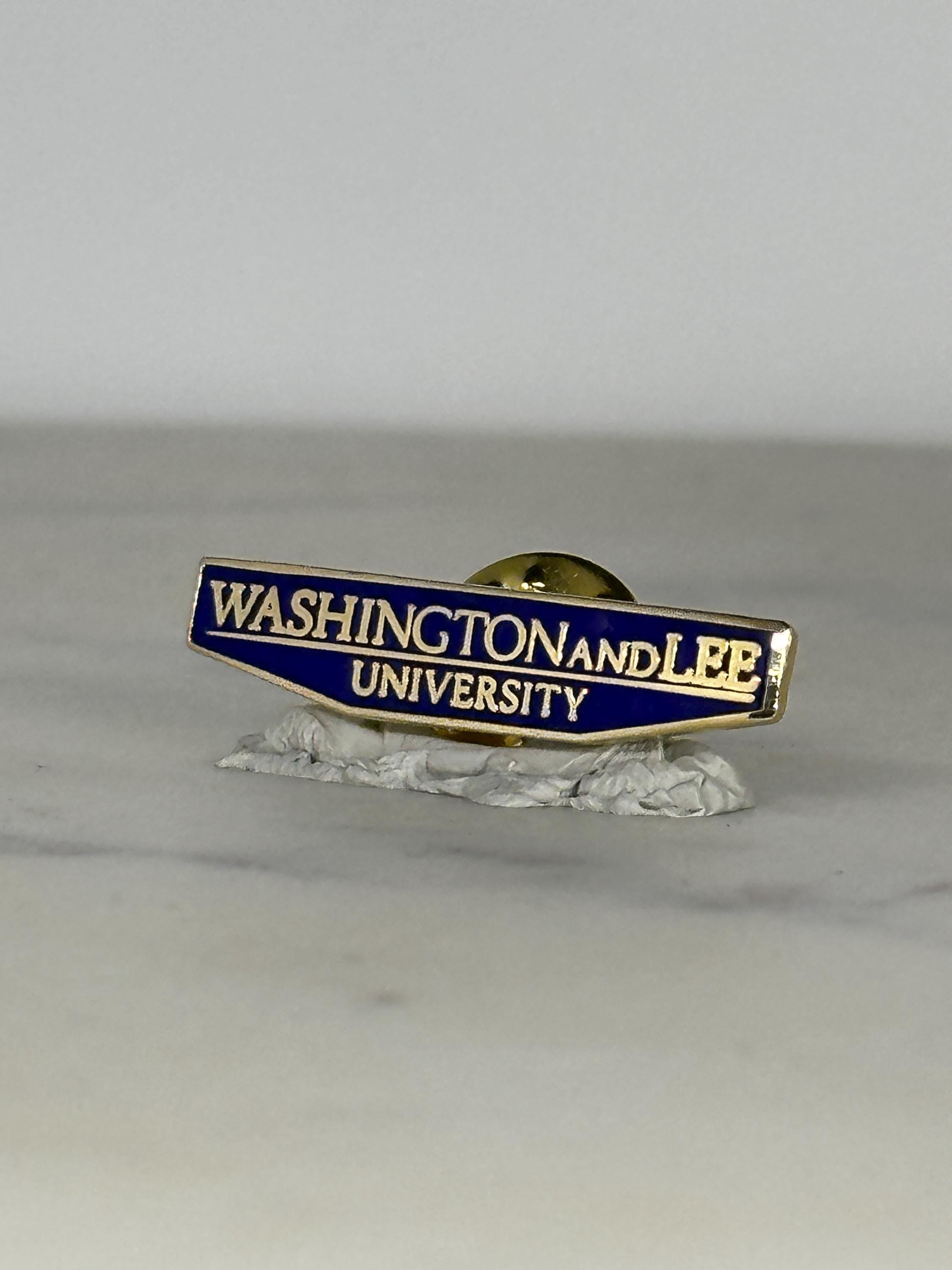 Washington and Lee University Pin: Gold and Blue Enamel - Vintage School Accessory