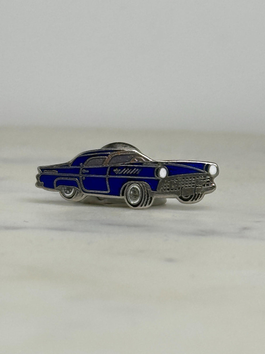 1958 Ford Thunderbird Blue Enamel Pin – Vintage Classic Car Lapel