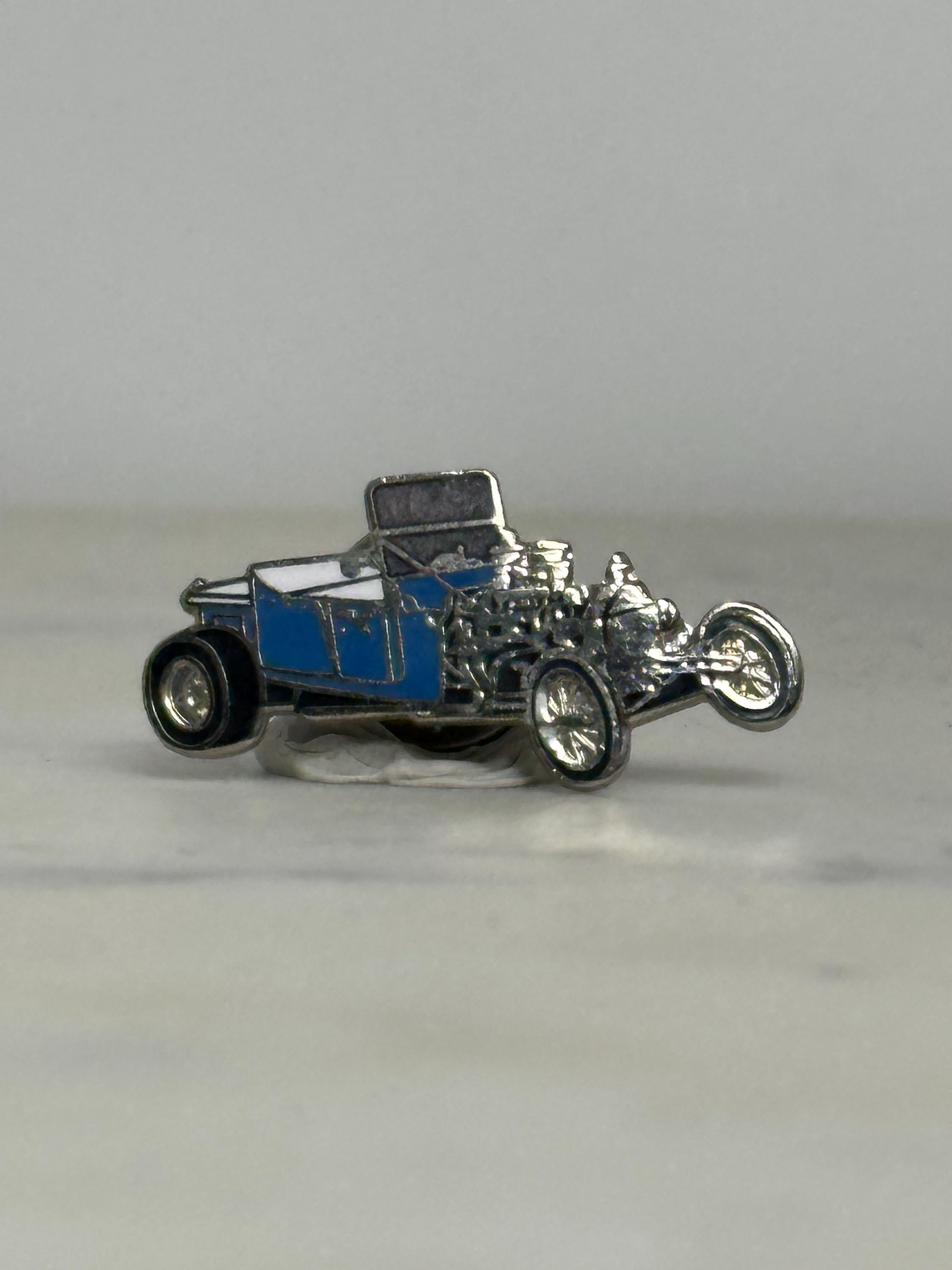 Ford Model T Hot Rod Blue Enamel Pin – Vintage T-Bucket Roadster Lapel