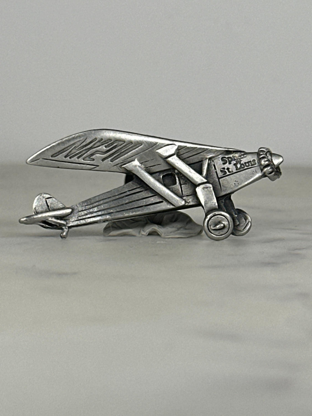 Spirit of St. Louis Airplane Pin: Pewter Finish - Vintage Aviation Accessory