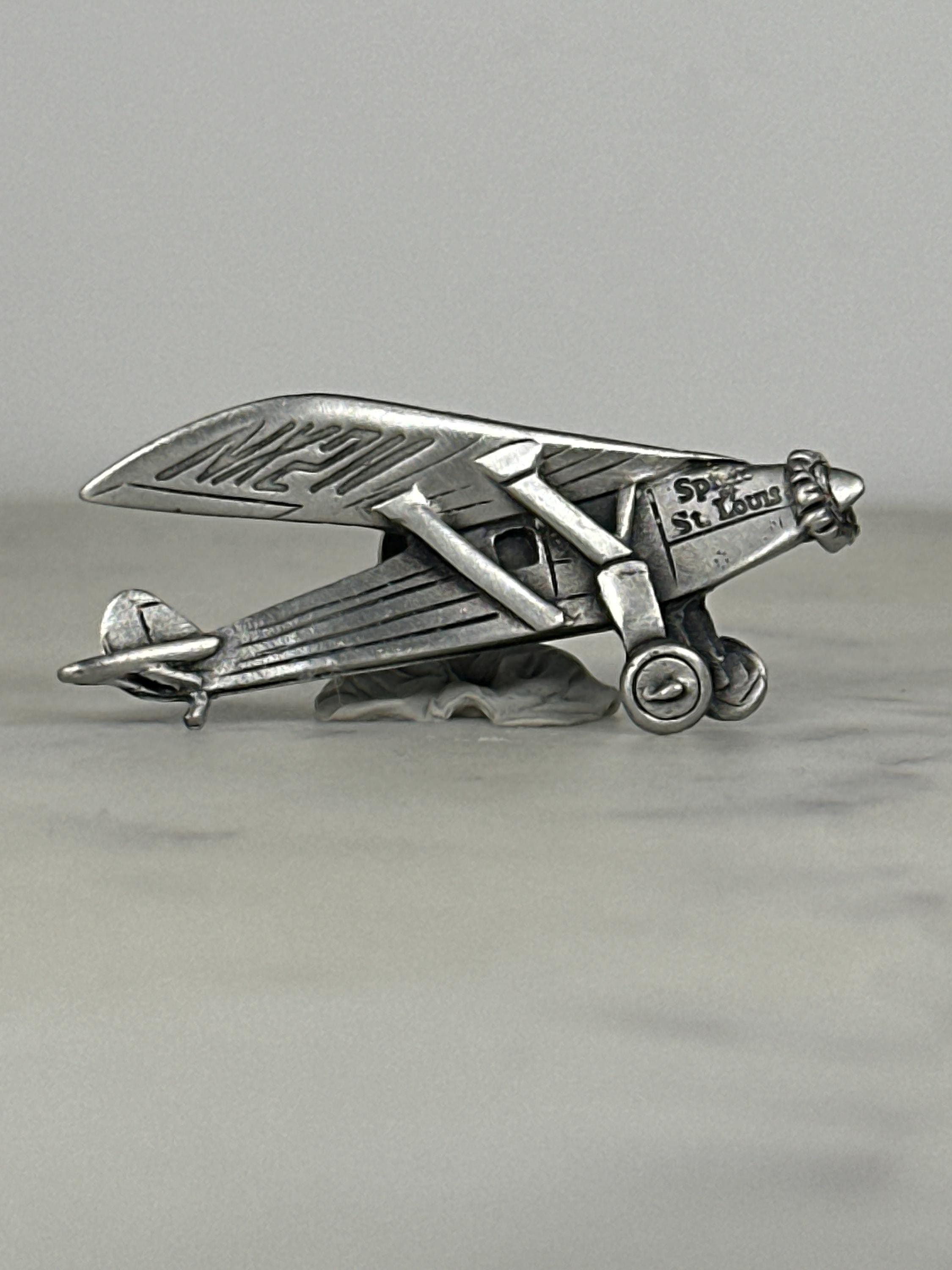 Spirit of St. Louis Airplane Pin: Pewter Finish - Vintage Aviation Accessory