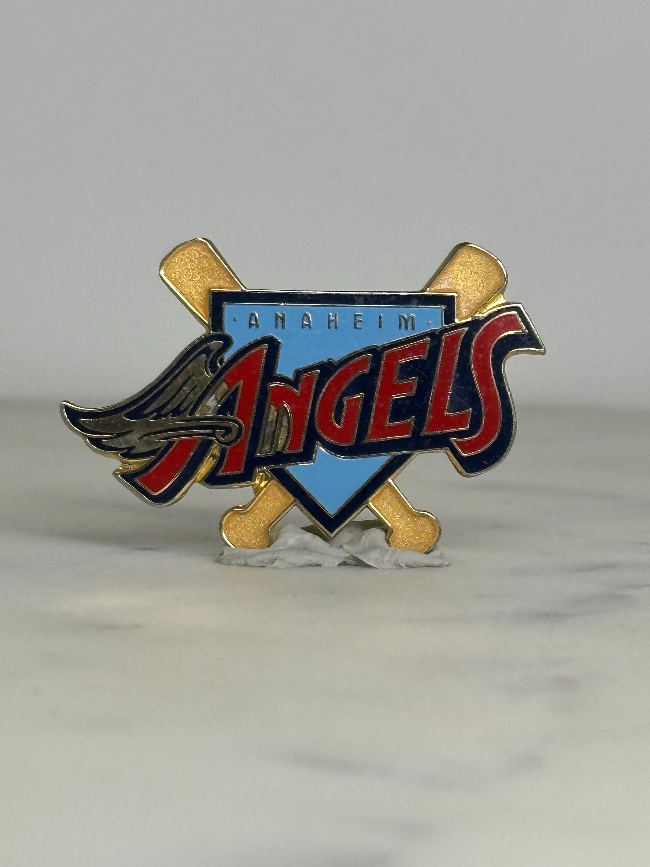 Anaheim Angels Baseball Pin: Red Gold Enamel - 1990s Sports Accessory