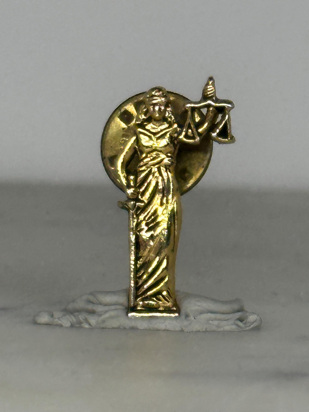 Lady Justice Enamel Pin: Gold Tone Finish - Legal Theme Accessory