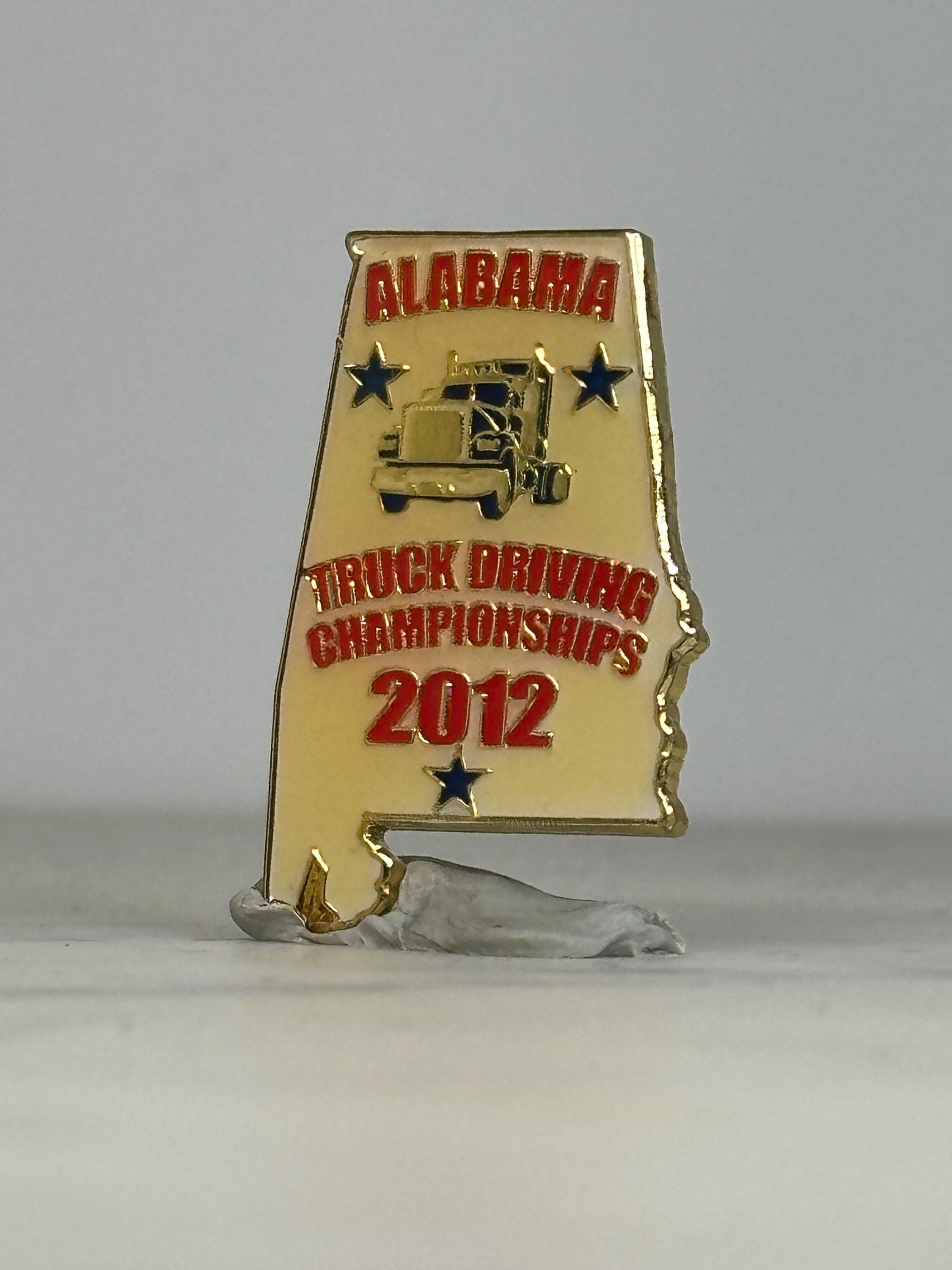 Alabama Truck Driving Pin: Gold & Red Enamel - 2012 Championship Accessory