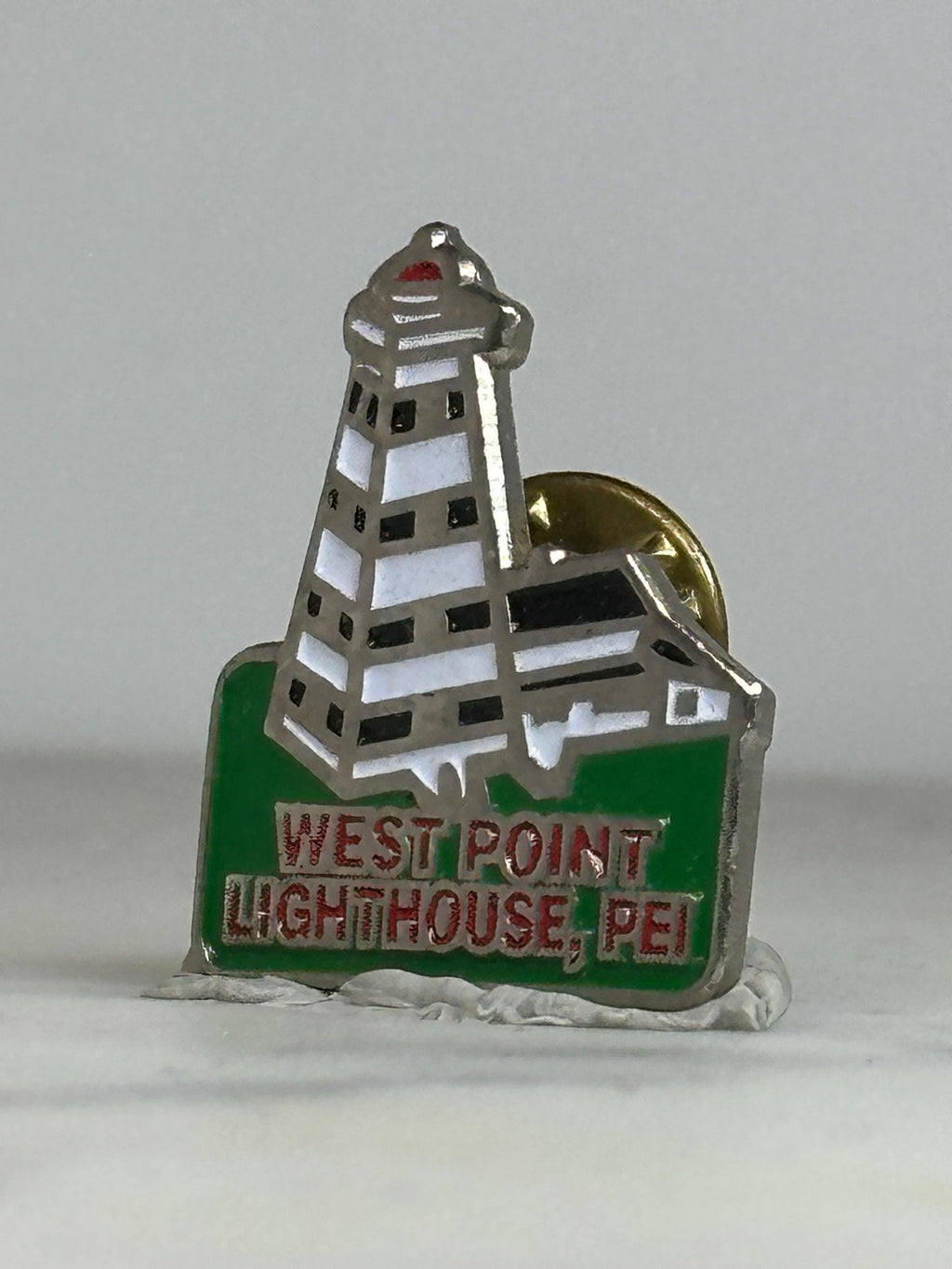 West Point Lighthouse Pin: Silver Enamel - Nautical Travel Accessory