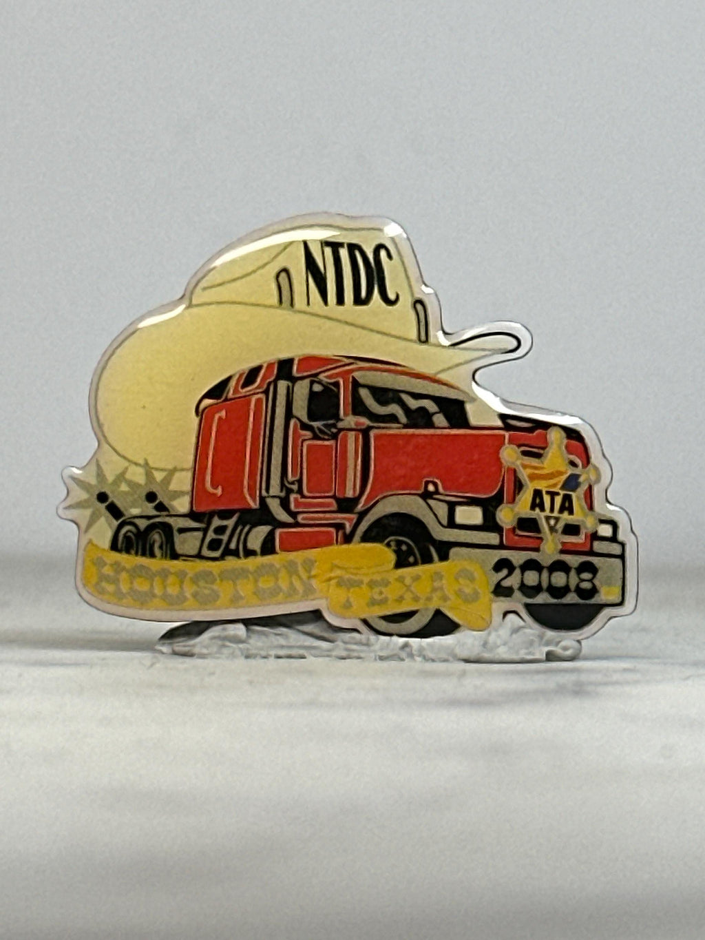 NTDC Trucking Enamel Pin: Red/Yellow Cowboy Hat Style - 2008 Event Accessory