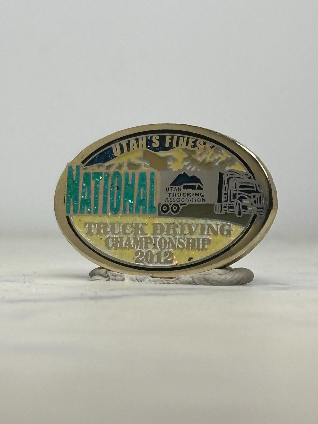 Truck Driving Championship Pin: Glitter Oval Enamel - 2012 Event Accessory