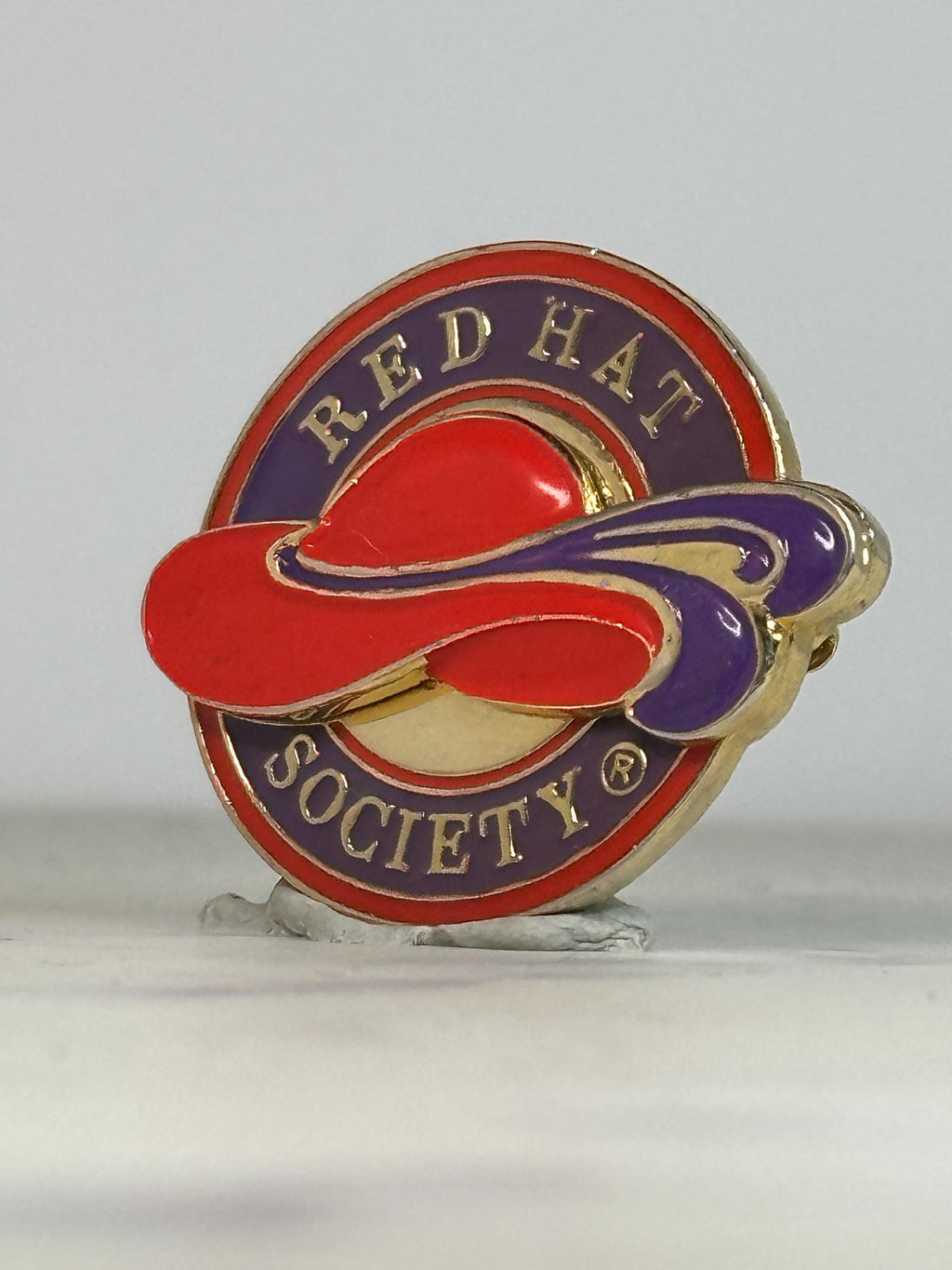Red Hat Society Enamel Pin: Red & Purple Goldtone - Vintage Accessory