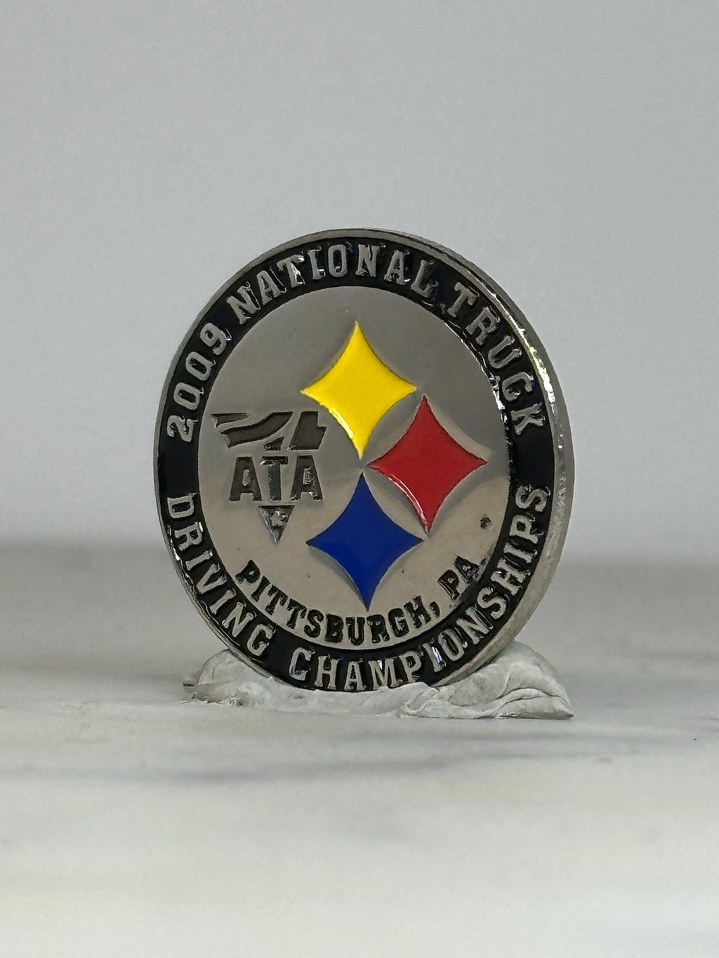 2009 Truck Championship Pin: Silver Enamel Finish - Vintage Event Accessory