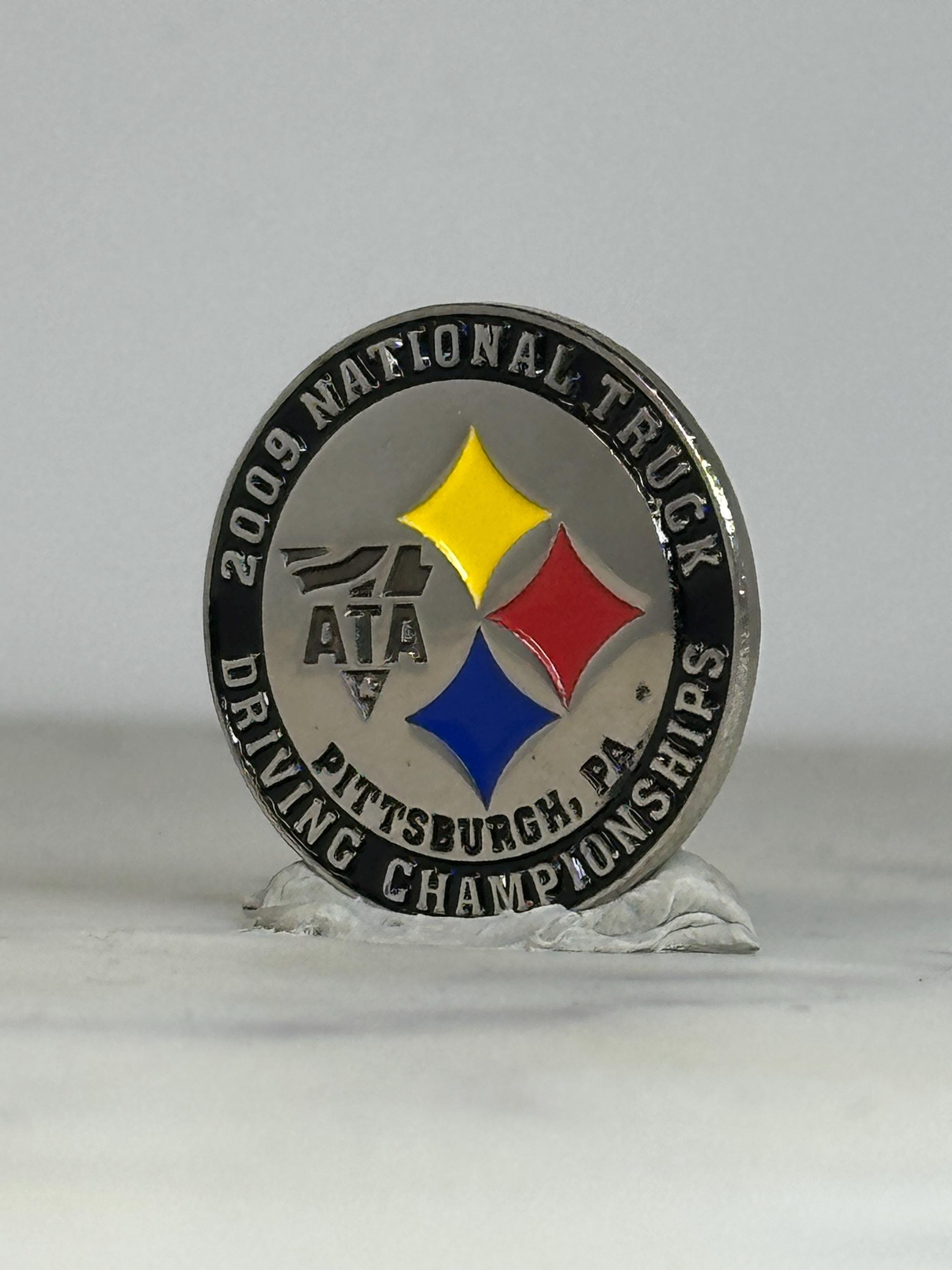 2009 Truck Championship Pin: Silver Enamel Finish - Vintage Event Accessory