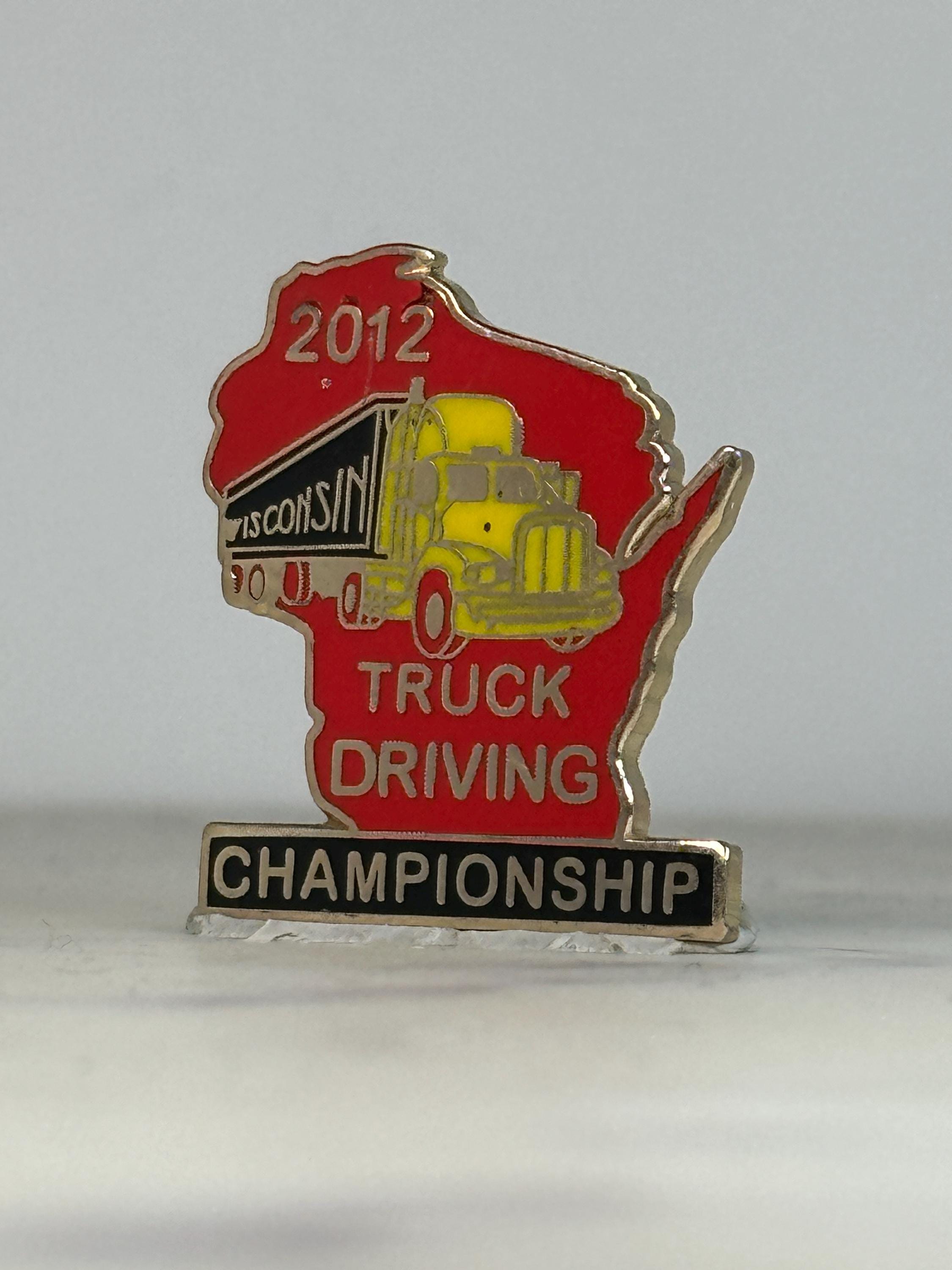 Wisconsin Truck Driving Pin: Red Yellow Enamel - 2012 Championship Accessory