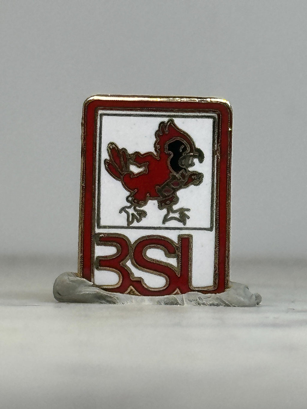 Vintage Ball State University BSU Cardinals Enamel Pin – Retro College Logo Lapel