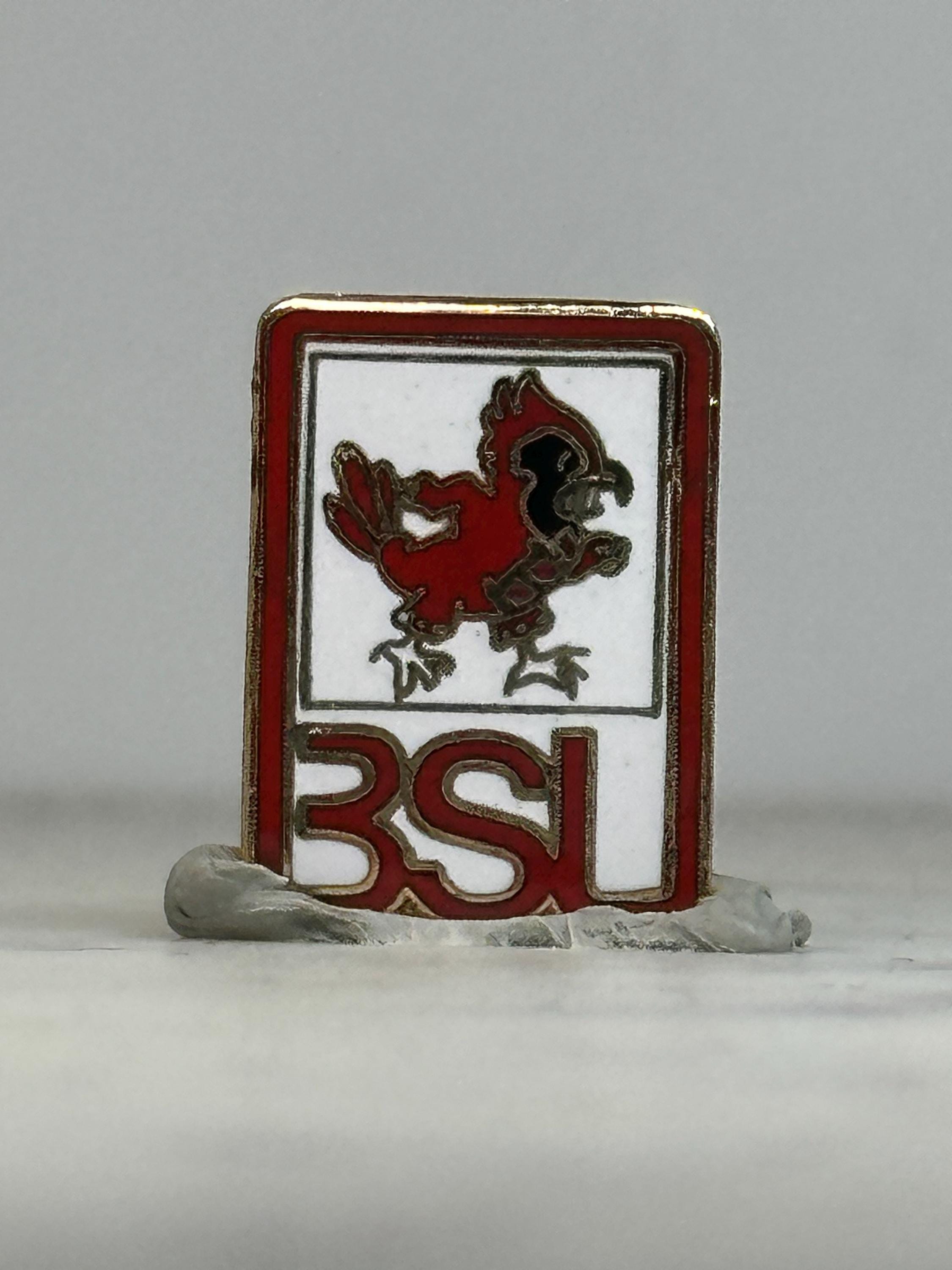 Vintage Ball State University BSU Cardinals Enamel Pin – Retro College Logo Lapel