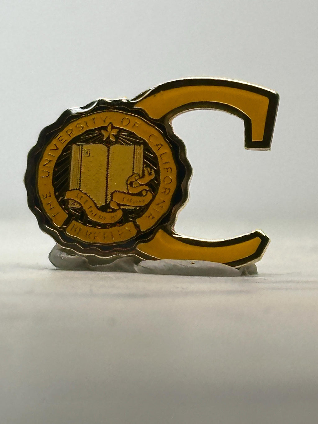 UC Berkeley Enamel Pin: Gold & Black Crest - Vintage College Accessory