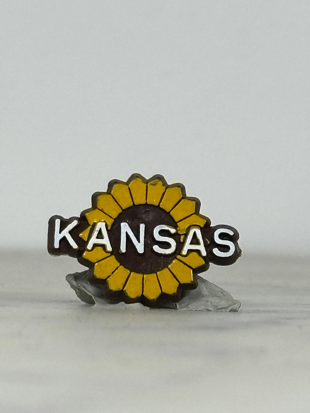 Kansas Sunflower Enamel Pin: Yellow & Brown Finish - Vintage State Accessory