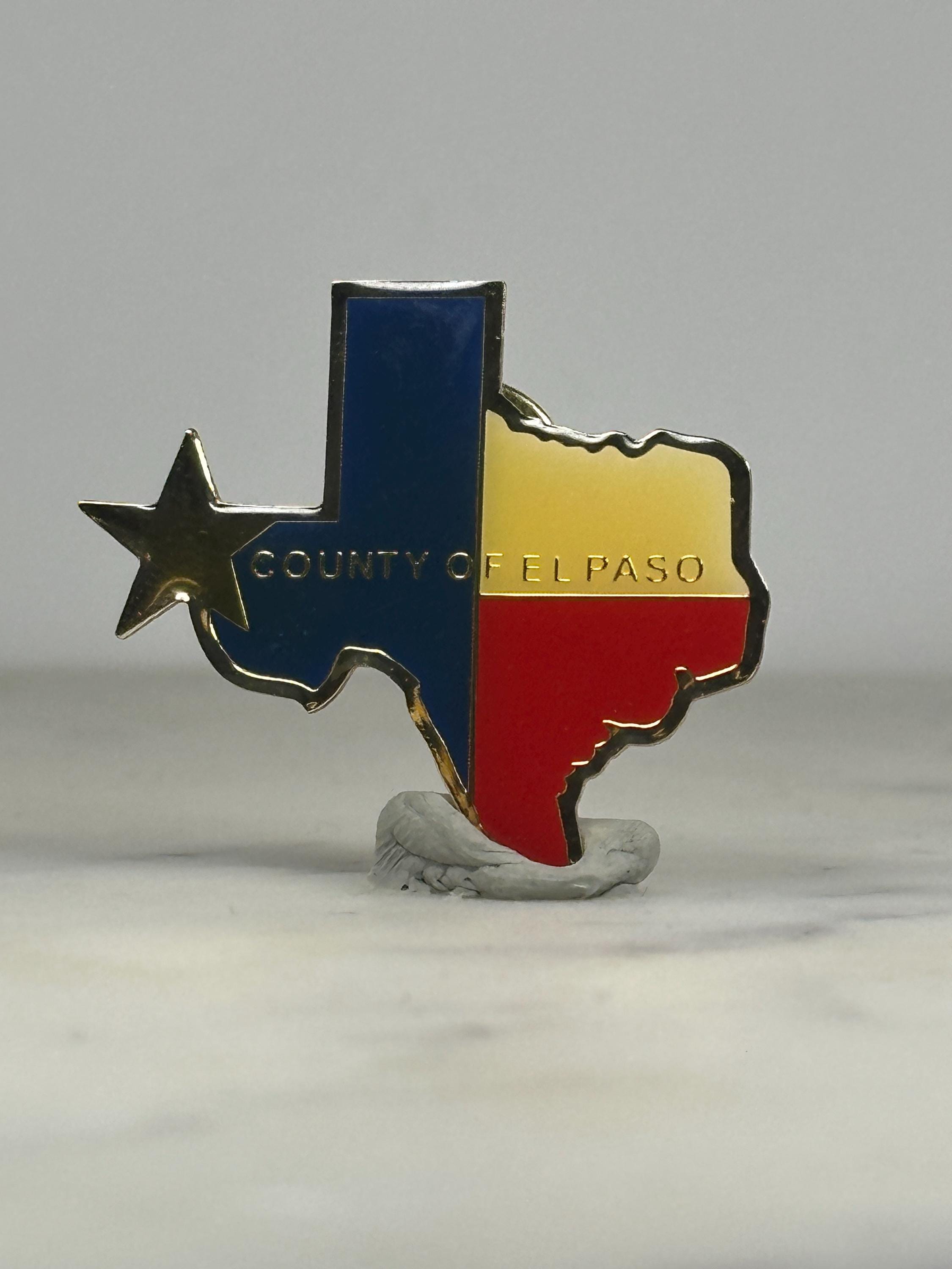 El Paso County Texas Pin: Tricolor Enamel - Vintage Souvenir Accessory