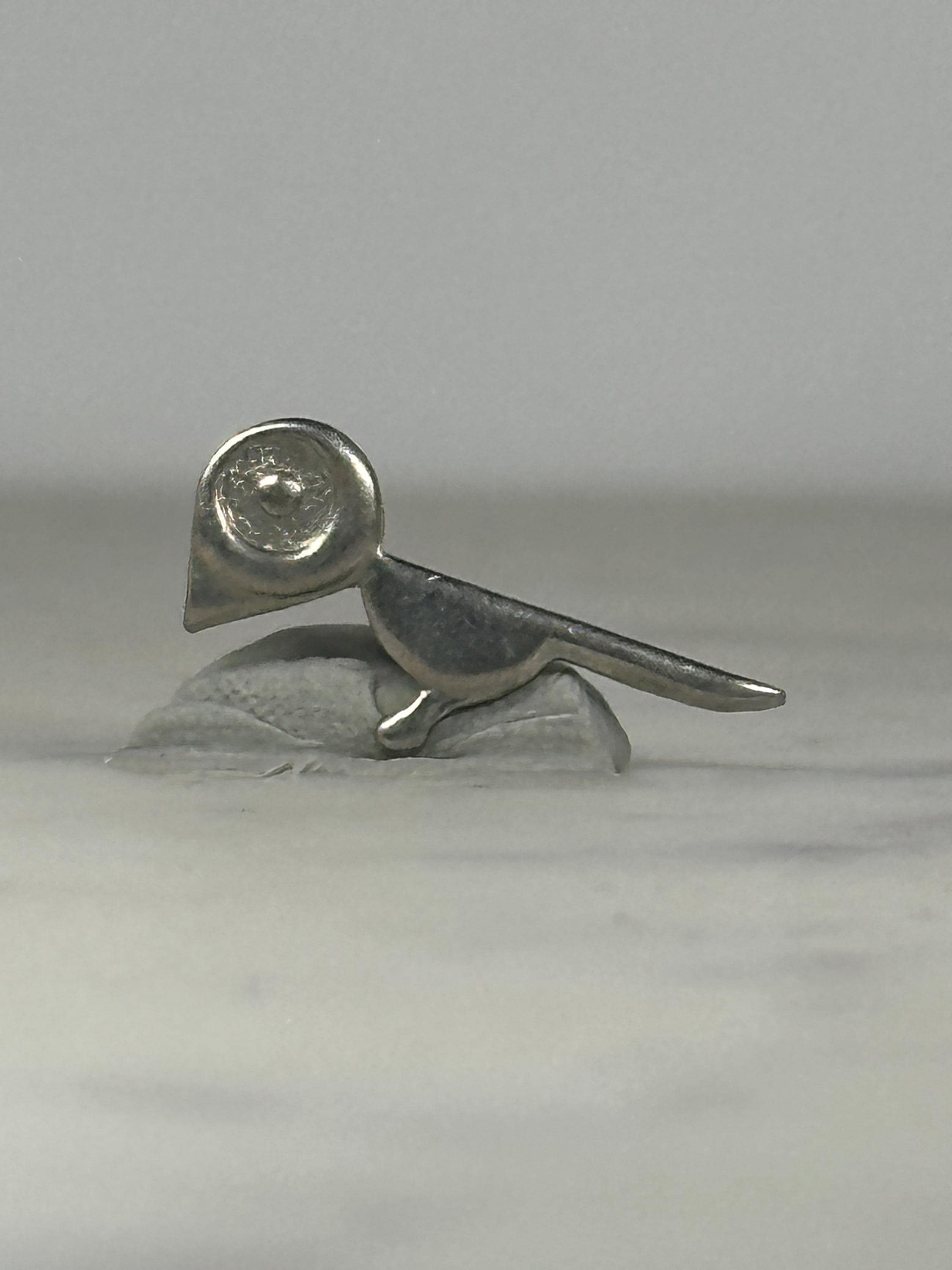 Minimalist Bird Lapel Pin: Silver Tone Metal - Mid Century Modern Accessory