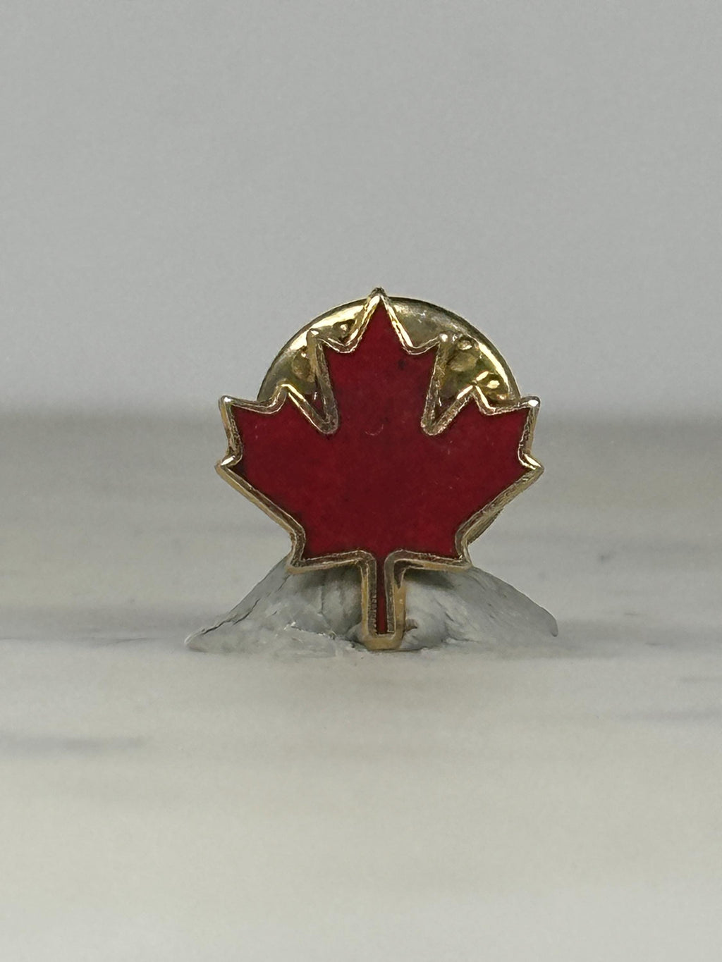 Canada Maple Leaf Lapel Pin: Red Enamel Gold Trim - Patriotic Accessory