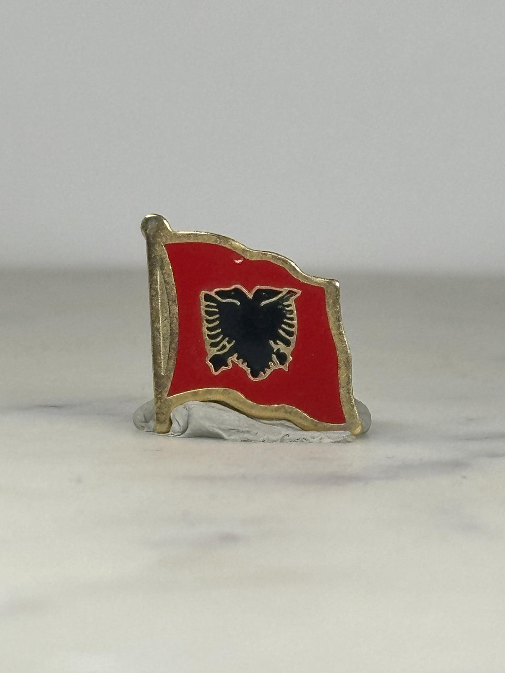 Albania Flag Enamel Pin: Red & Black Gold Trim - Patriotic Accessory