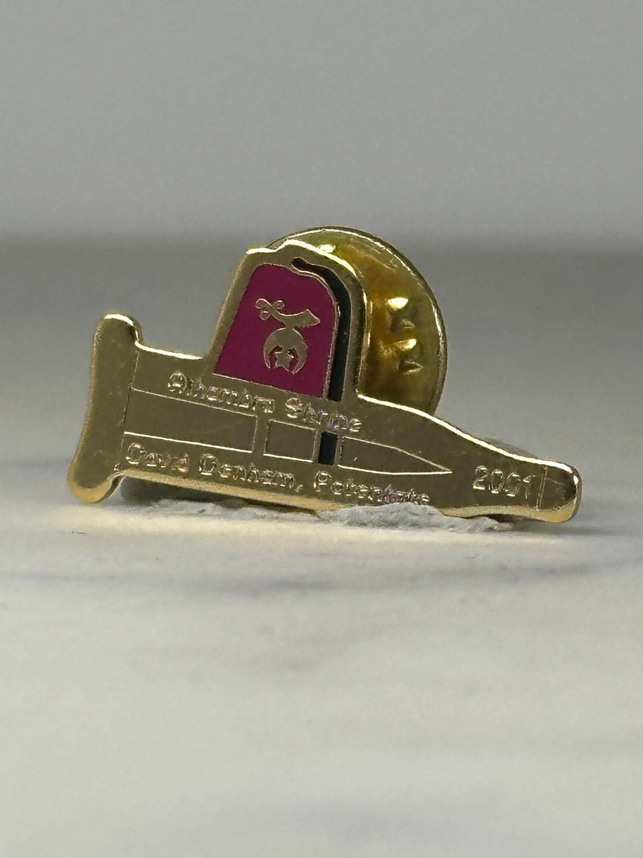 2001 Alhambra Shriners Airplane Pin – David Denham Potentate Enamel Lapel Badge