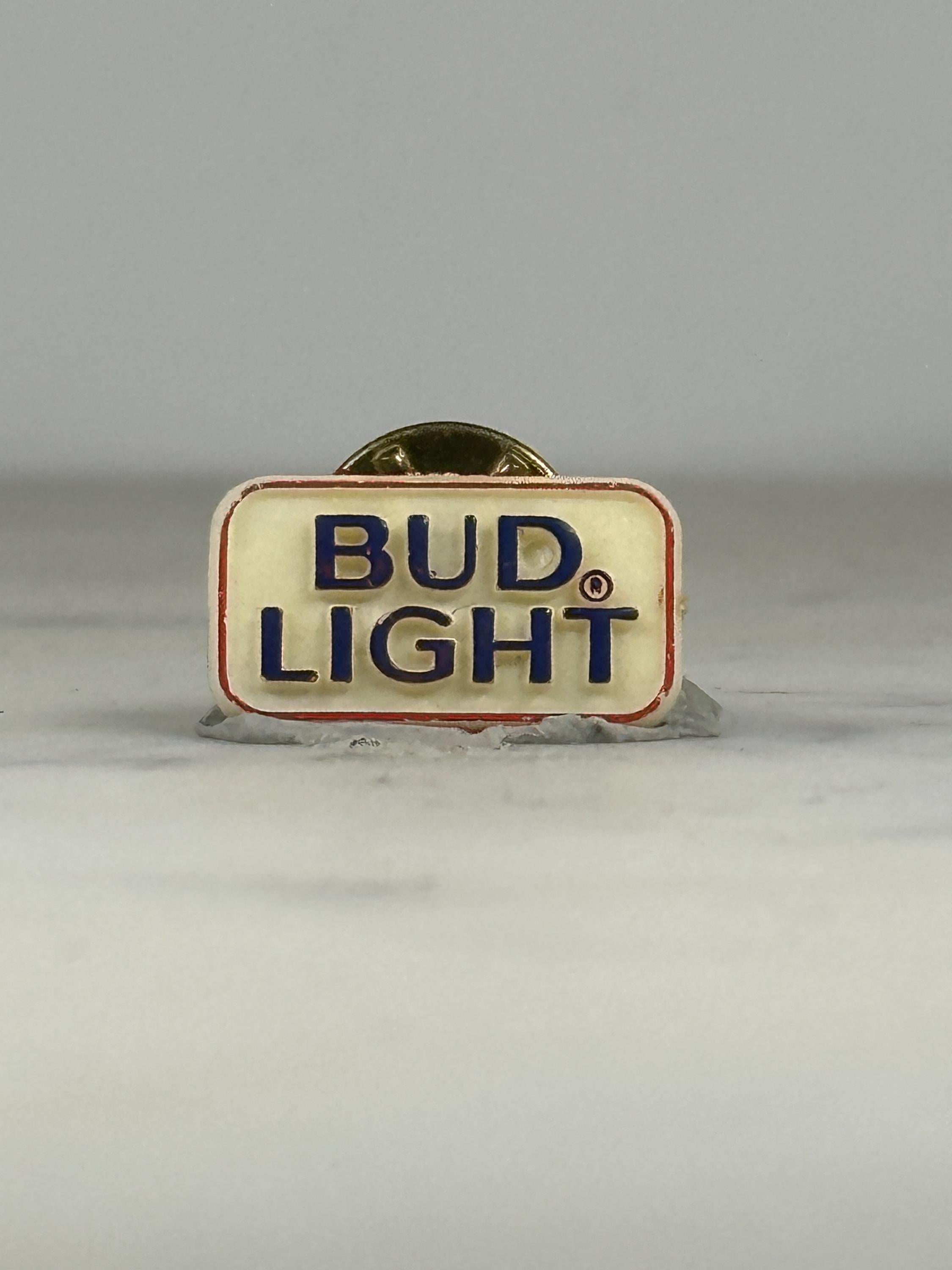Bud Light Enamel Pin: Red White Blue Logo - Vintage Bar Accessory