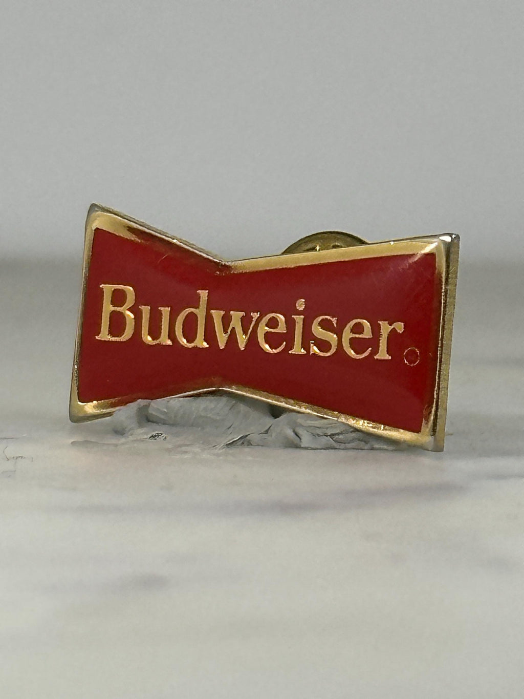 Budweiser Logo Enamel Pin: Red & Gold - Retro Brewery Accessory