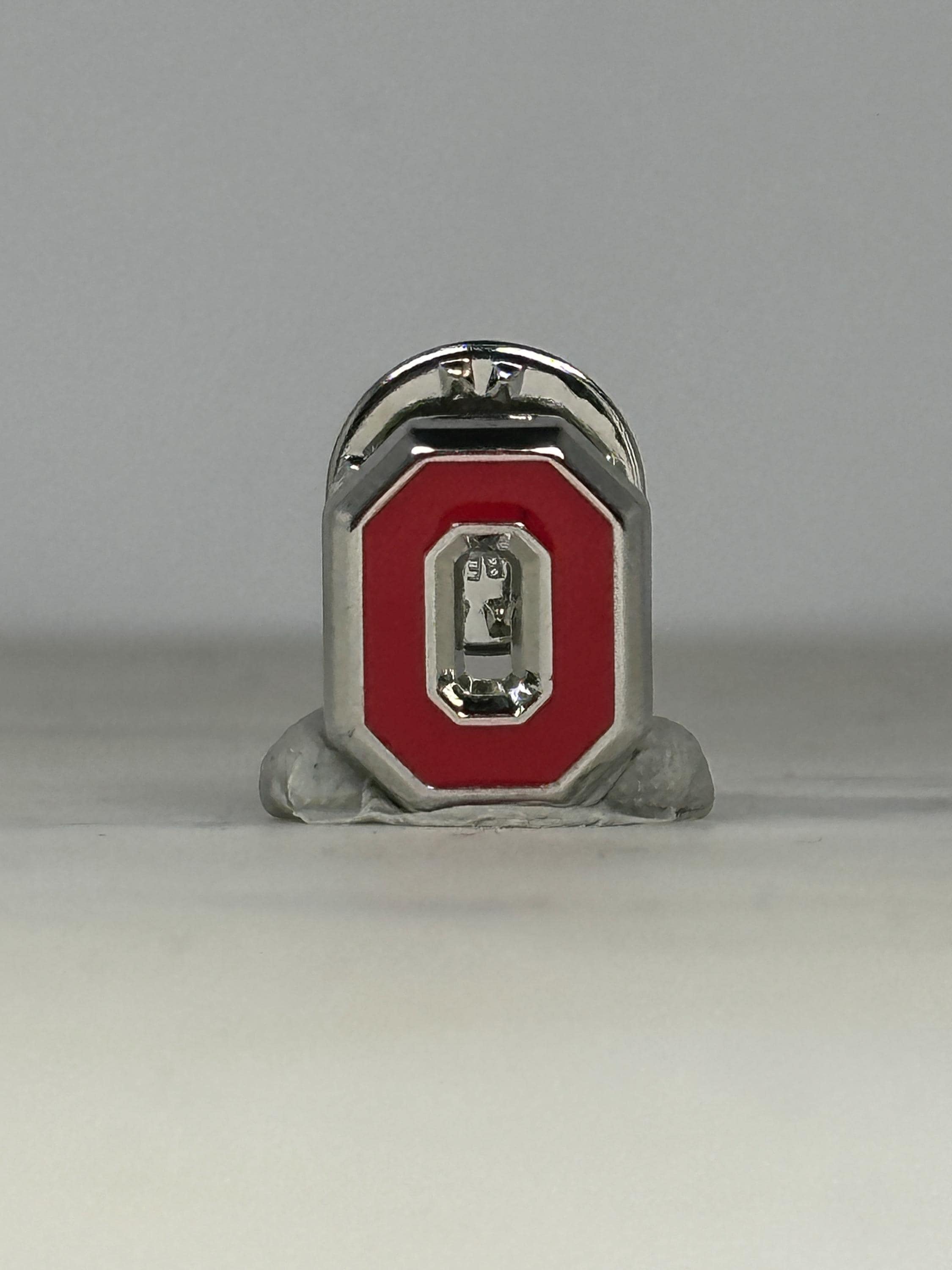 Ohio State University Lapel Pin: Red & Silver Enamel - Vintage College Accessory