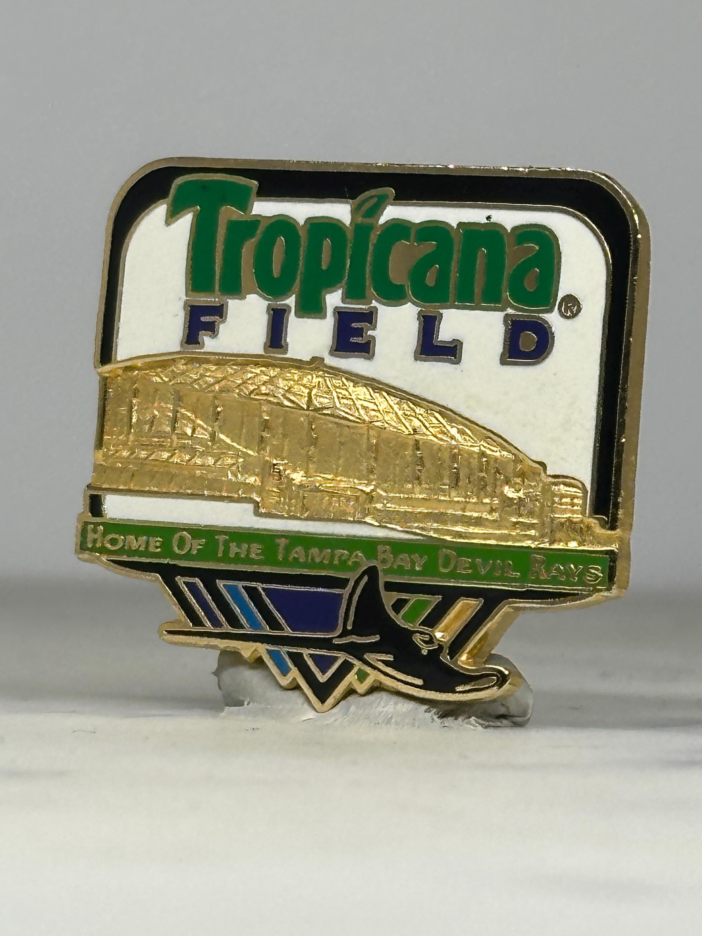 Tropicana Field Enamel Pin: Gold & Multicolor Stadium - 1990s Sports Accessory