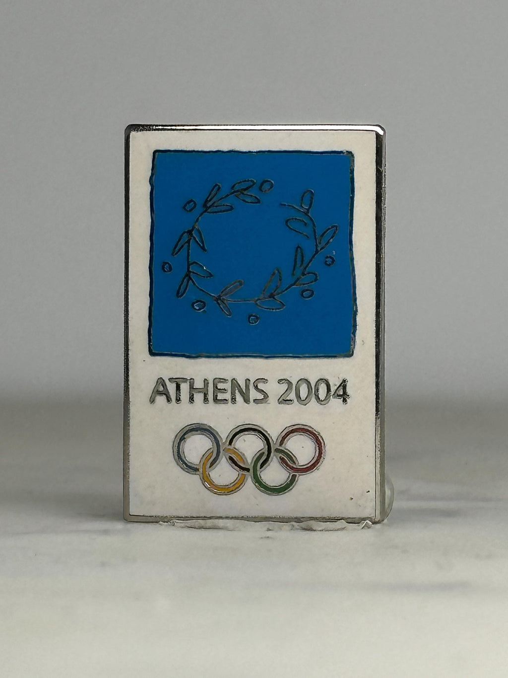 Athens 2004 Olympic Pin: Silver & Blue Enamel - Sports Memorabilia Accessory