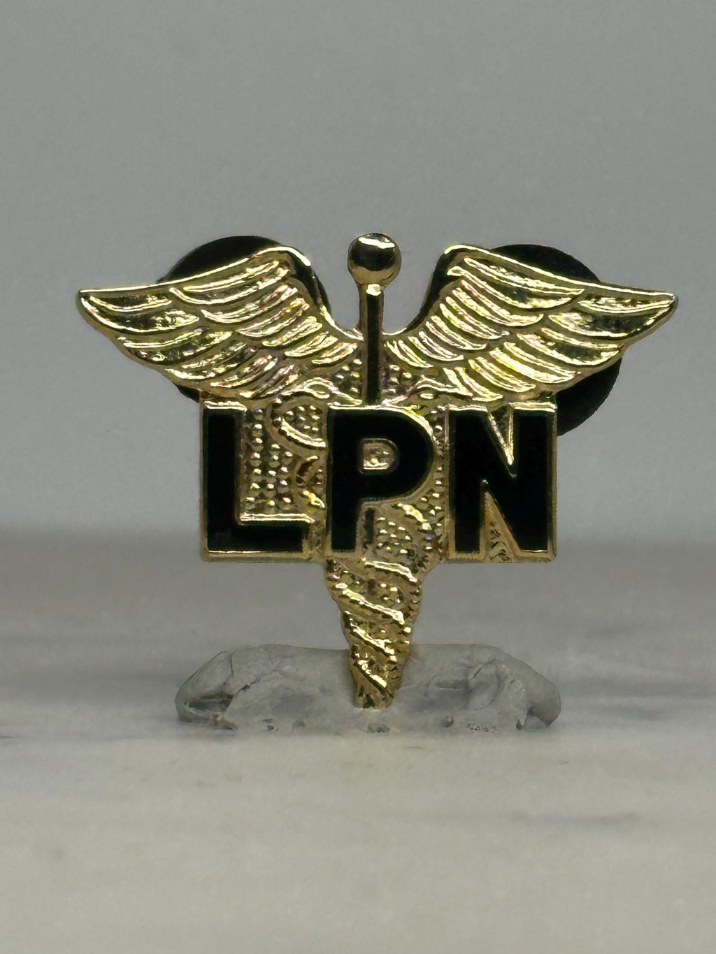 LPN Caduceus Enamel Pin: Gold & Black Finish - Medical Occupation Accessory