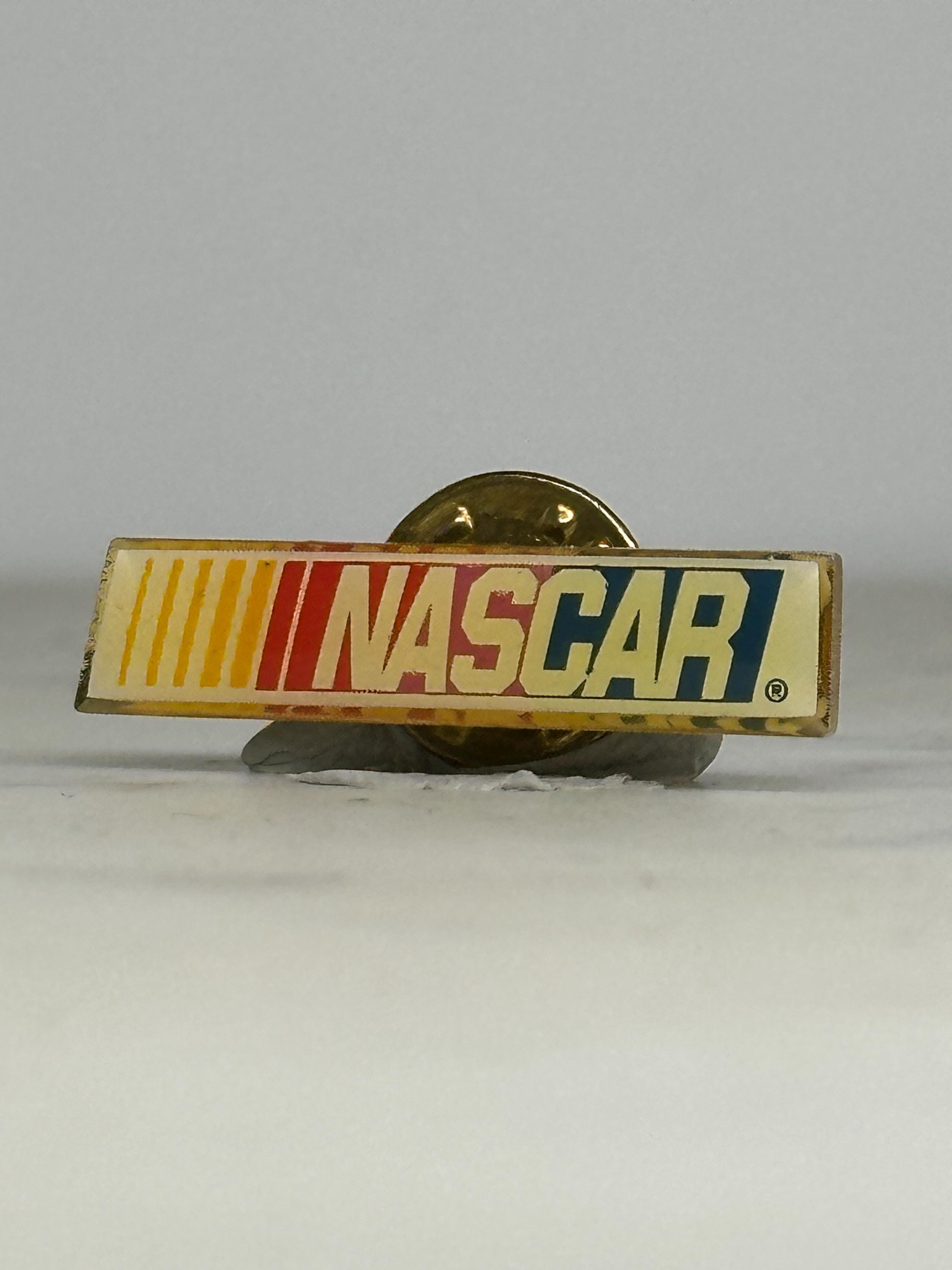 NASCAR Logo Enamel Pin: Red Yellow Blue Stripe - Vintage Racing Accessory