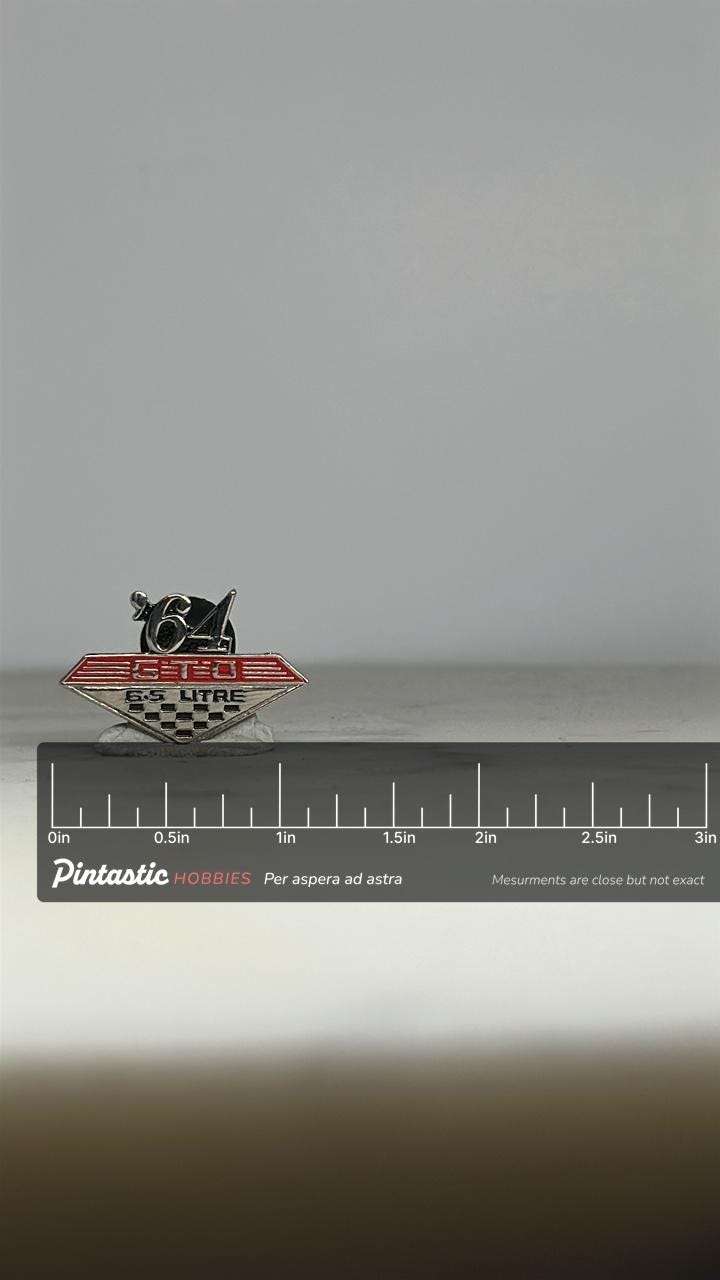 1964 GTO Enamel Pin: Red & Silver Finish - Classic Car Accessory