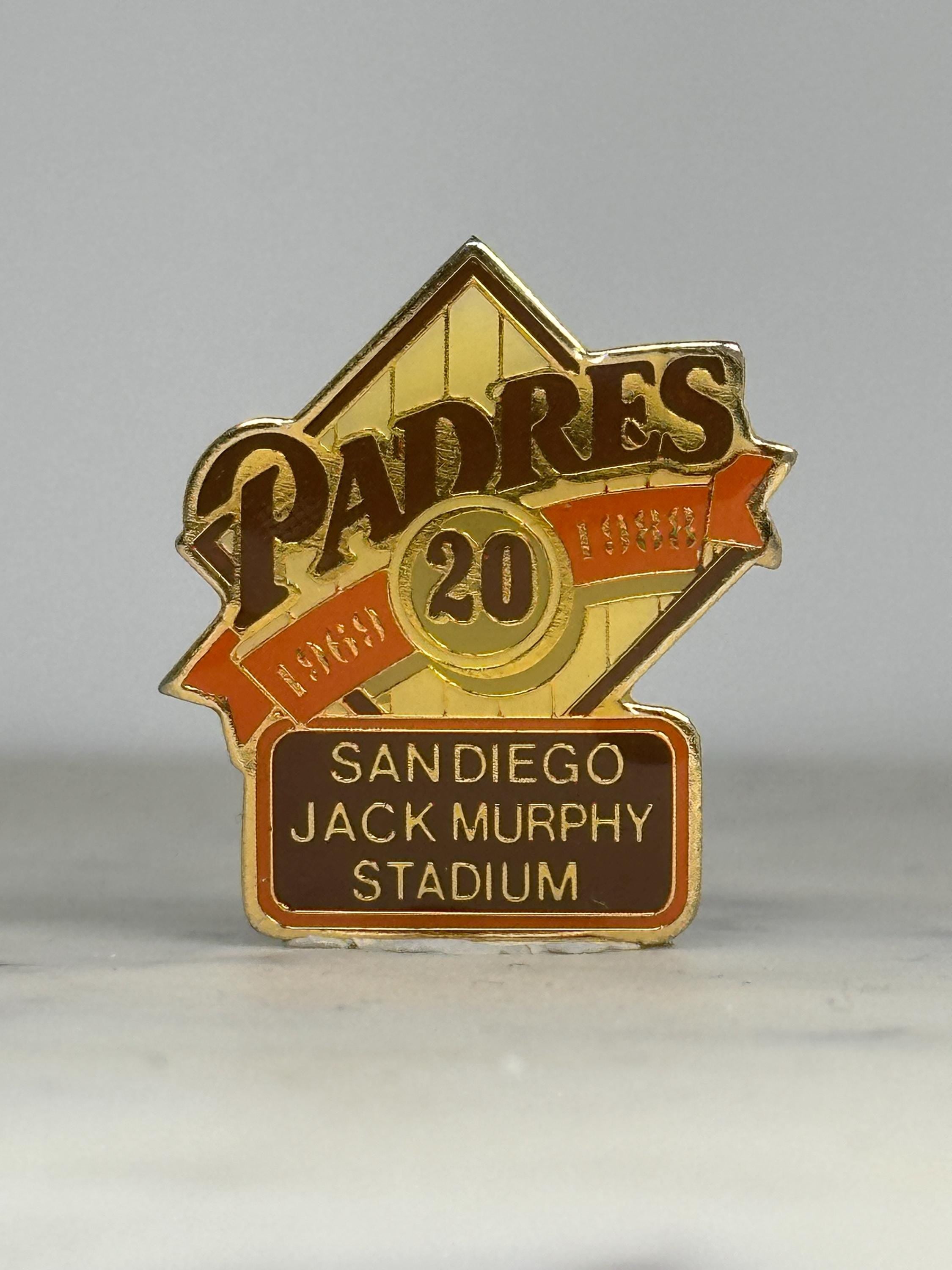 Padres Stadium Pin: Gold & Brown Enamel - 1980s Sports Accessory