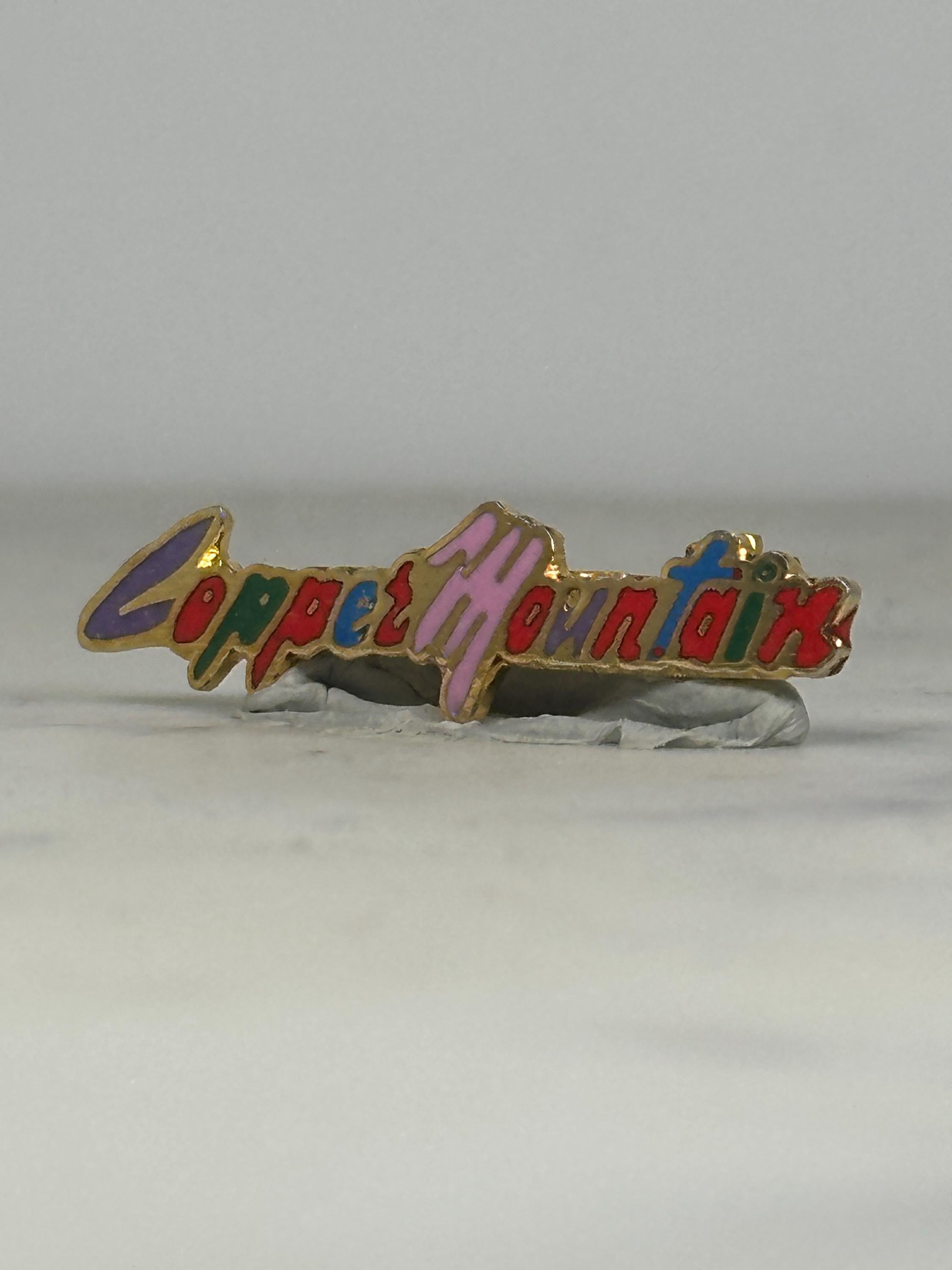 Copper Mountain Enamel Pin: Multicolor Script - Retro Ski Resort Accessory