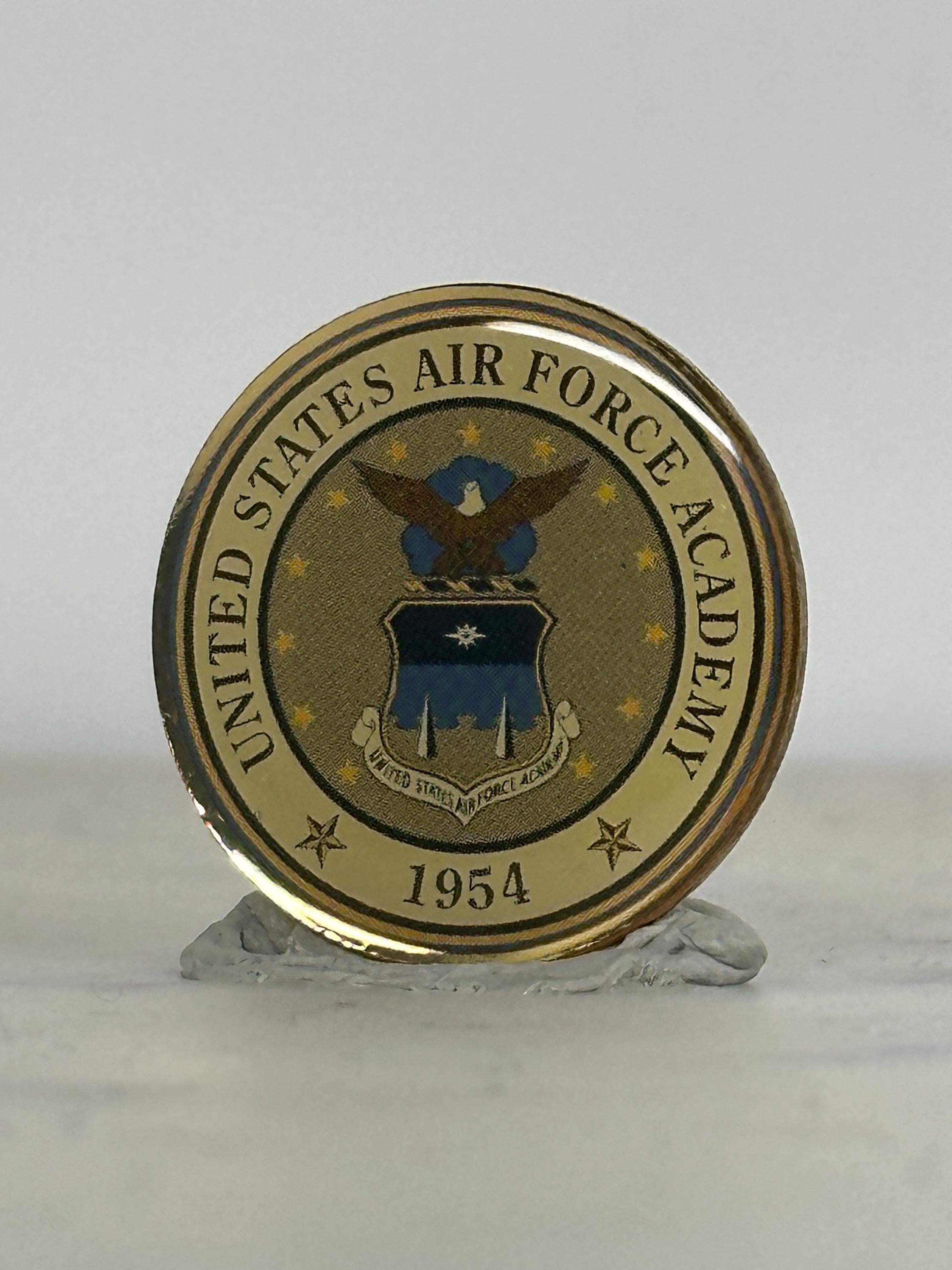 United States Air Force Academy Pin: Gold Crest Finish - Military 1954 Accessory