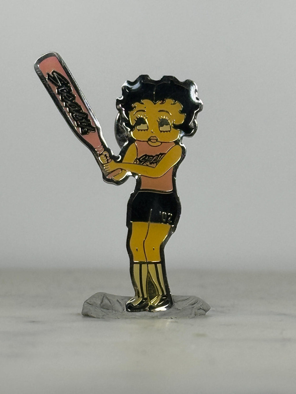 2002 Betty Boop Softball Pin – “Stealth” Bat Sports Collectible Enamel Lapel Pin