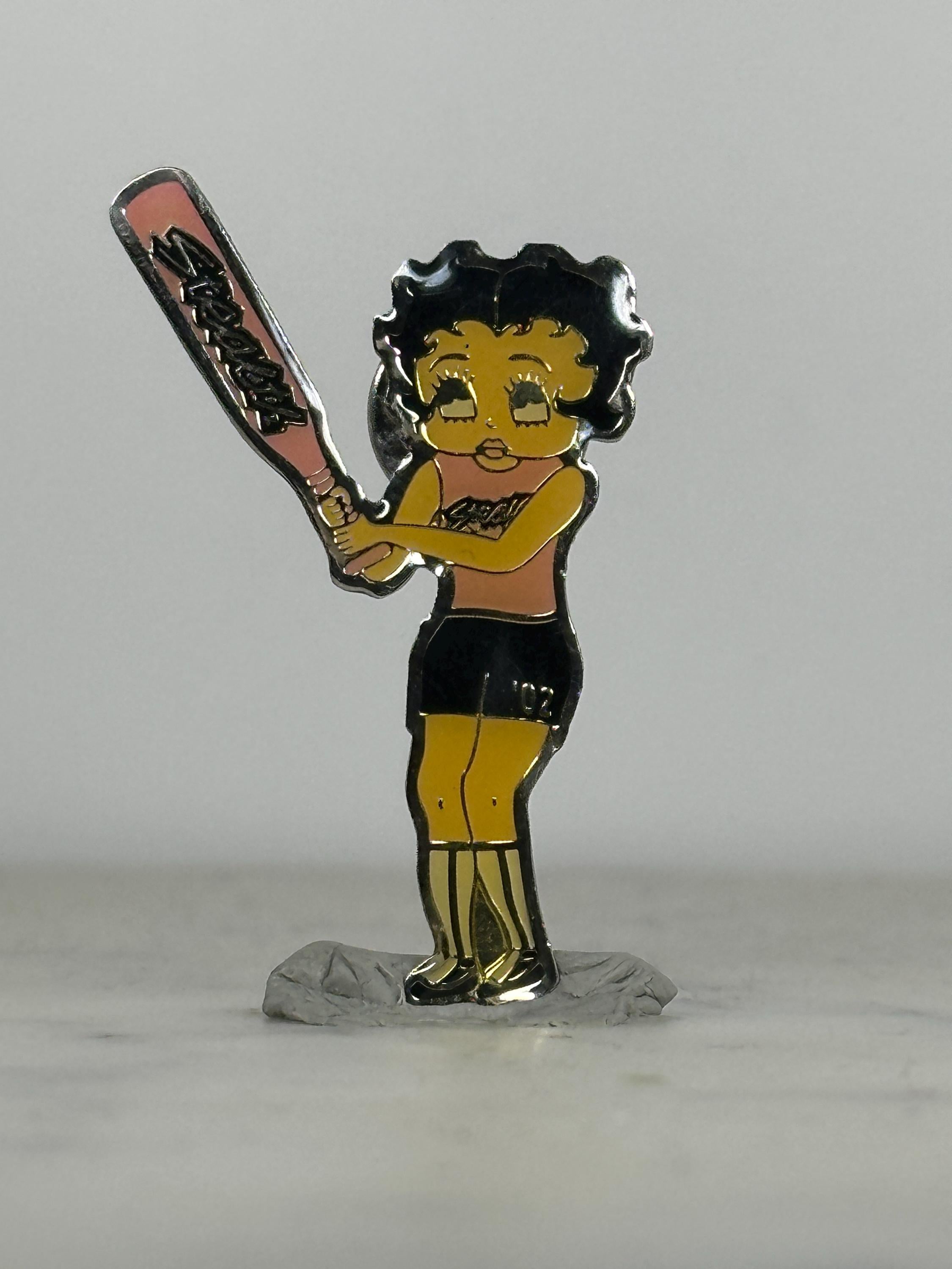 2002 Betty Boop Softball Pin – “Stealth” Bat Sports Collectible Enamel Lapel Pin