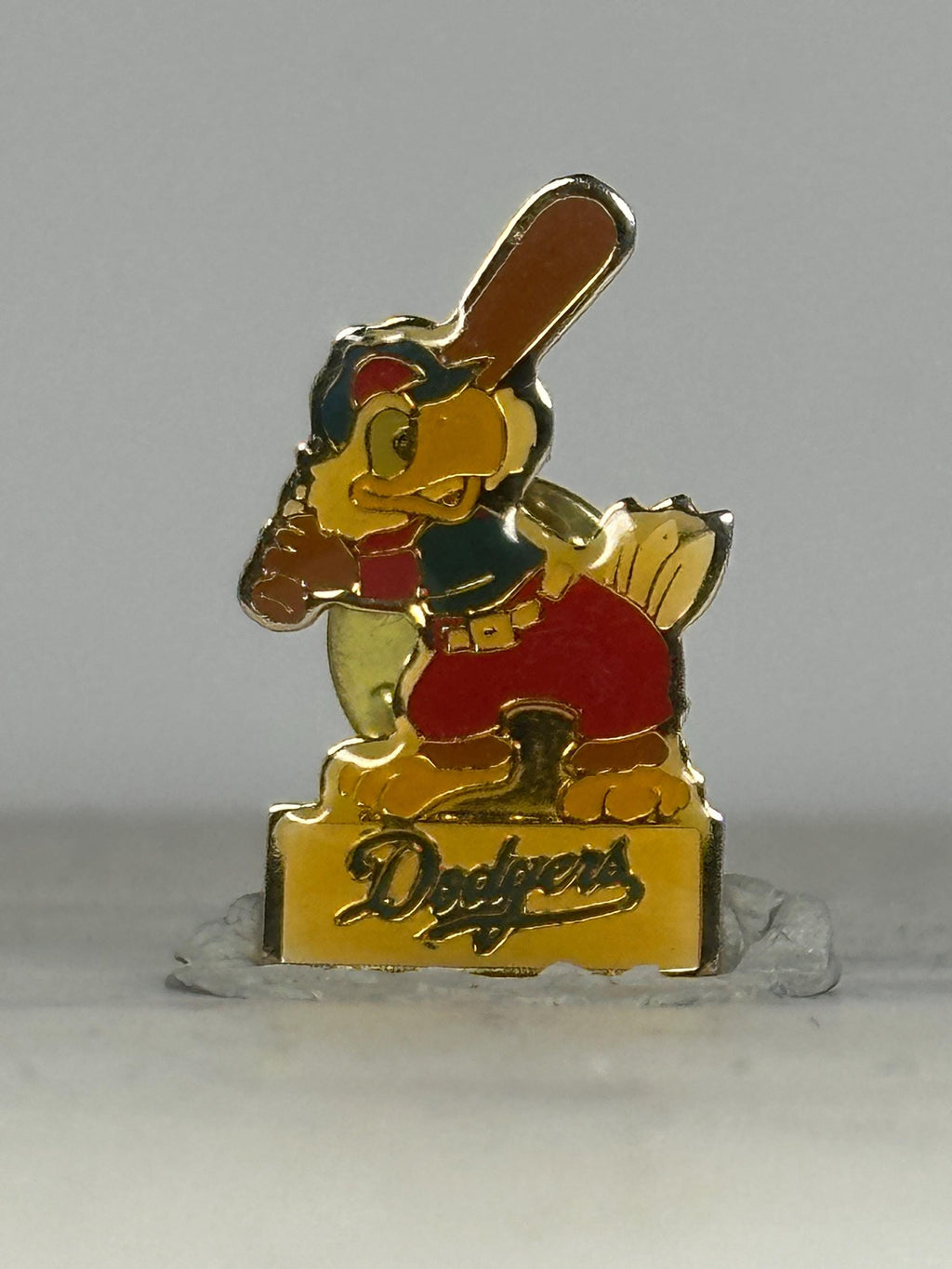 Dodgers Baseball Enamel Pin: Cartoon Parrot Design - Vintage Sports Accessory
